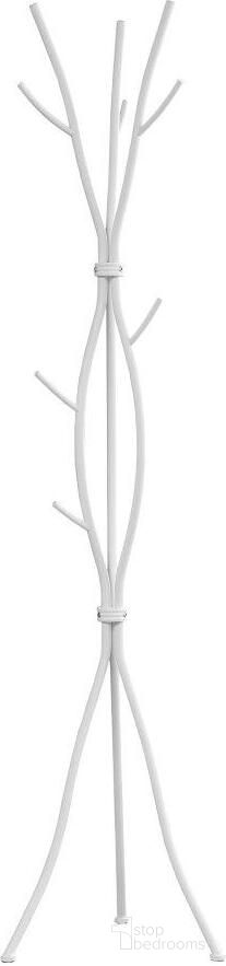 74 Inch Coat Rack In White Metal
