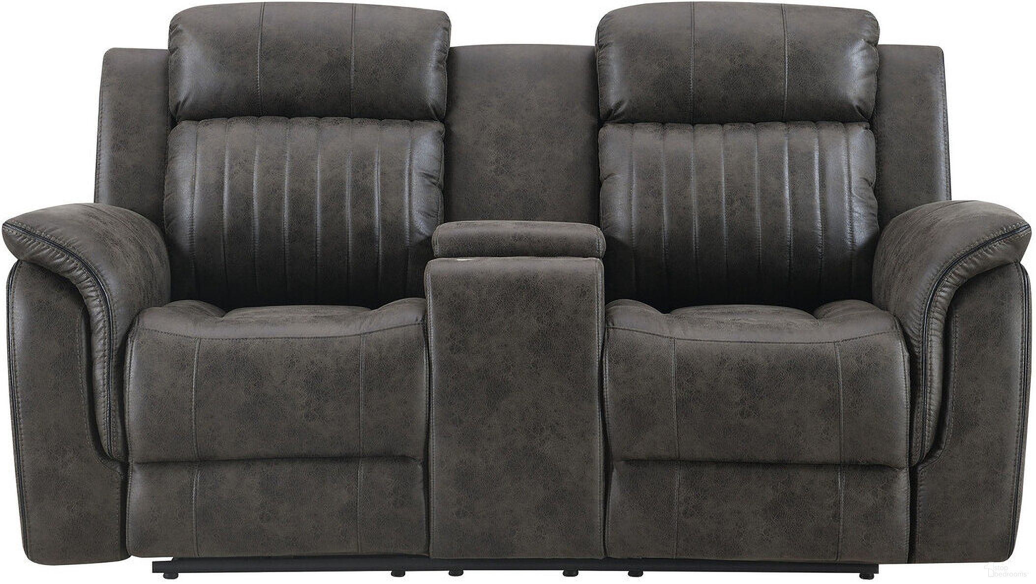 The appearance of 74 Inch Faux Leather Manual Reclining Loveseat with Storage In Gray designed by Homeroots in the transitional interior design. This gray piece of furniture was selected by 1StopBedrooms from to add a touch of cosiness and style into your home. Sku: 561568. Material: Faux Leather.