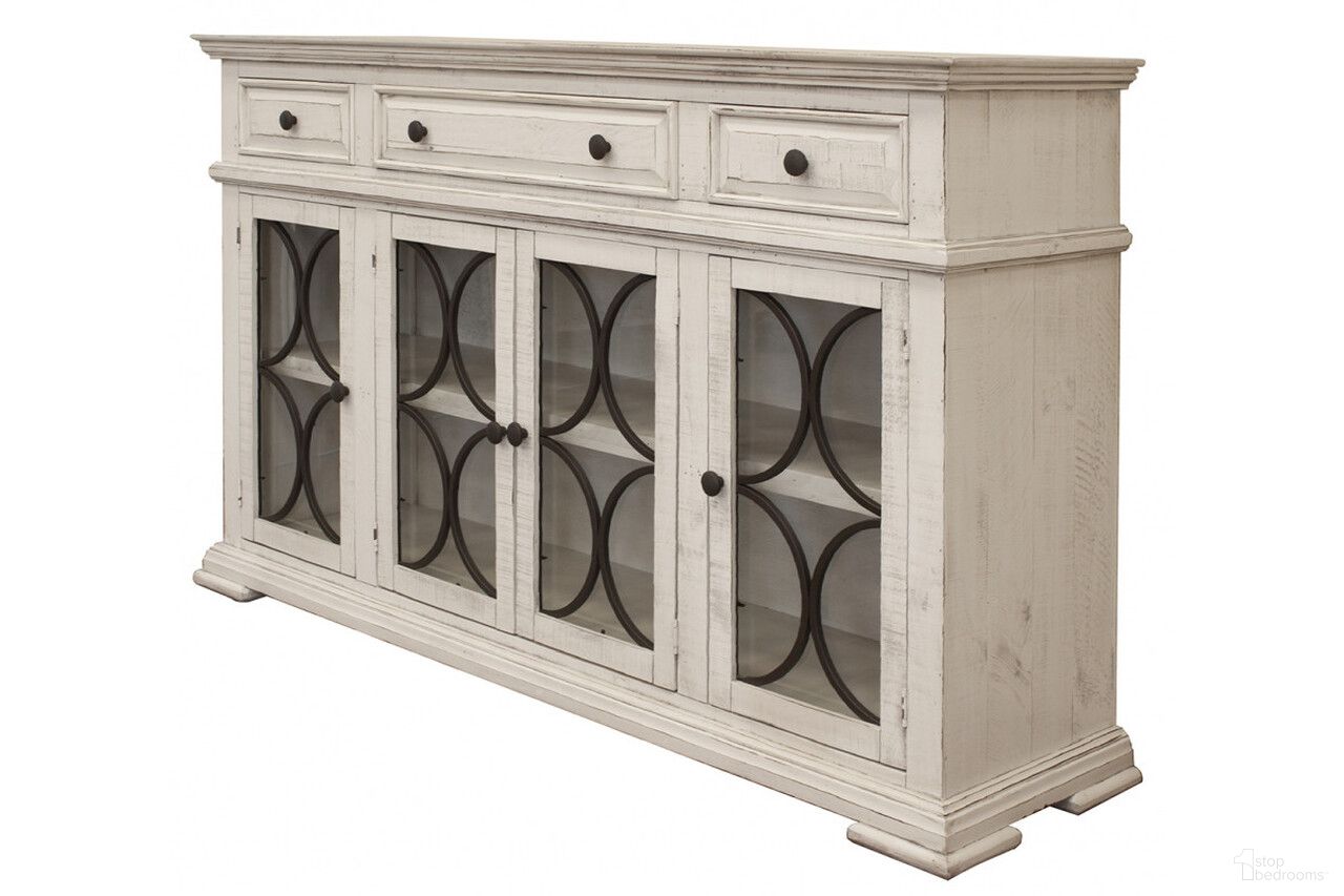 The appearance of 74 Inch Solid and Manufactured Wood Distressed Credenza In Ivory designed by Homeroots in the rustic / southwestern interior design. This ivory piece of furniture was selected by 1StopBedrooms from to add a touch of cosiness and style into your home. Sku: 527085. Material: Wood.
