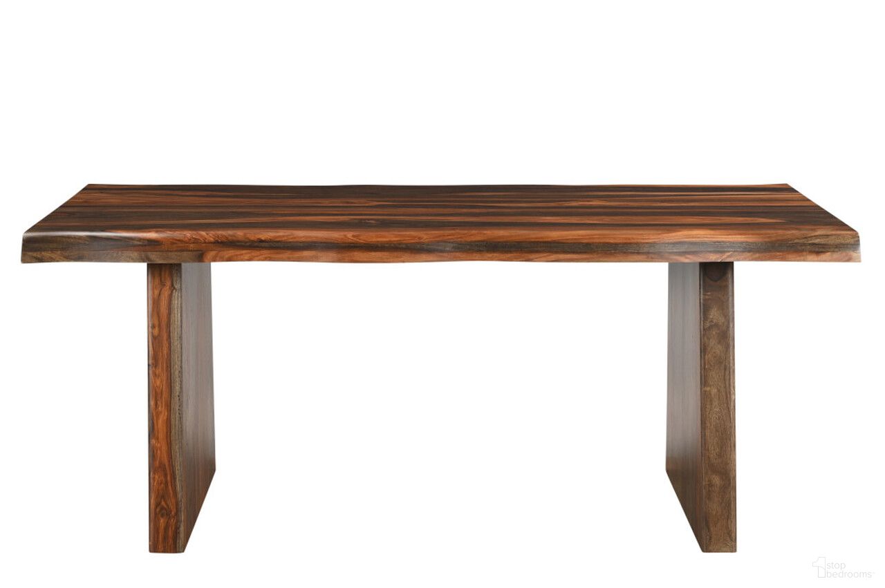 The appearance of 74 Inch Solid Wood Dining Table In Dark Brown designed by Homeroots in the transitional interior design. This dark brown piece of furniture  was selected by 1StopBedrooms from  to add a touch of cosiness and style into your home. Sku: 521832. Table Base Style: Double Pedestal. Table Top Shape: Rectangular. Size: 38" x 74". Material: Solid Wood.