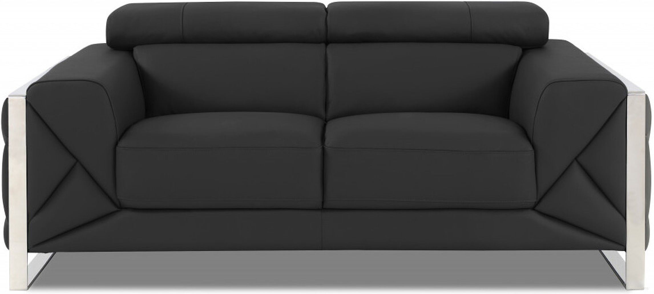 The appearance of 75 Inch Italian Leather Loveseat In Grey and Silver designed by Homeroots in the modern / contemporary interior design. This grey and silver piece of furniture  was selected by 1StopBedrooms from  to add a touch of cosiness and style into your home. Sku: 477562. Material: Genuine Leather.