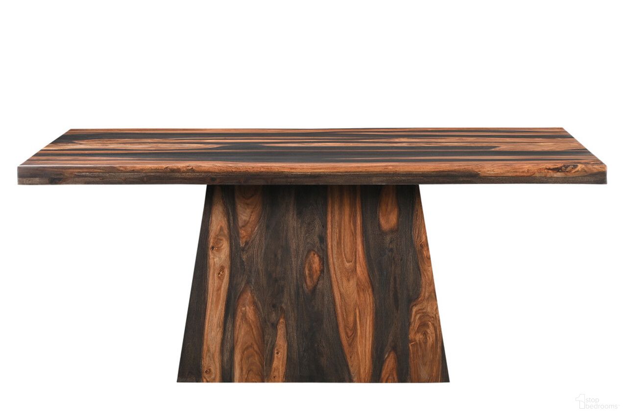 The appearance of 75 Inch Solid Wood Pedestal Base Dining Table In Brown designed by Homeroots in the traditional interior design. This brown piece of furniture  was selected by 1StopBedrooms from  to add a touch of cosiness and style into your home. Sku: 565232. Table Base Style: Pedestal. Table Top Shape: Rectangular. Material: Solid Wood. Size: 38" x 75".