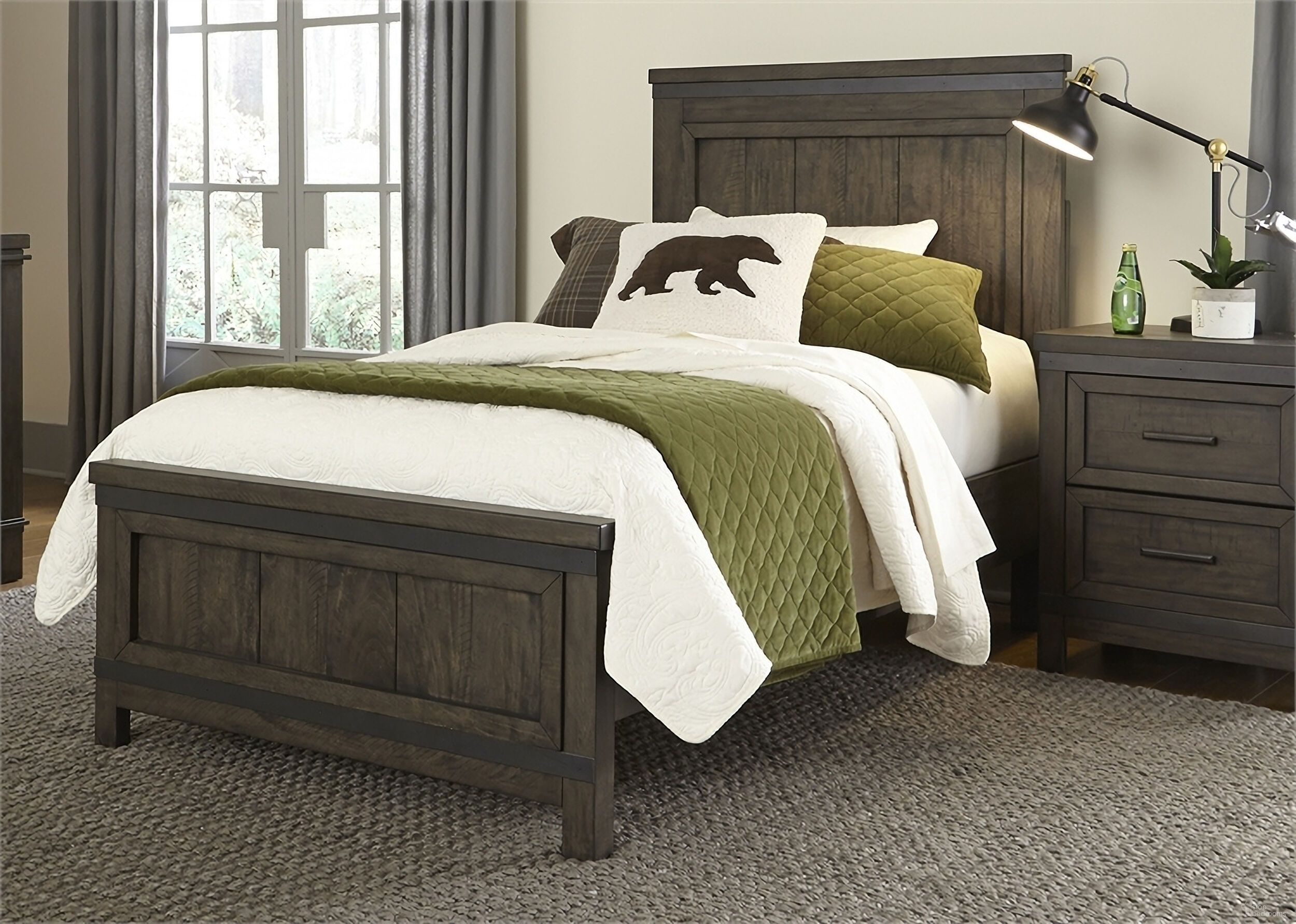 The appearance of Thornwood Gray Panel Bedroom Set designed by Liberty in the modern / contemporary interior design. This gray piece of furniture was selected by 1StopBedrooms from Thornwood Collection to add a touch of cosiness and style into your home. Sku: 759-BR11;759-BR12;759-BR89;759-BR60. Bed Type: Panel Bed. Material: Wood. Bed Size: Twin.