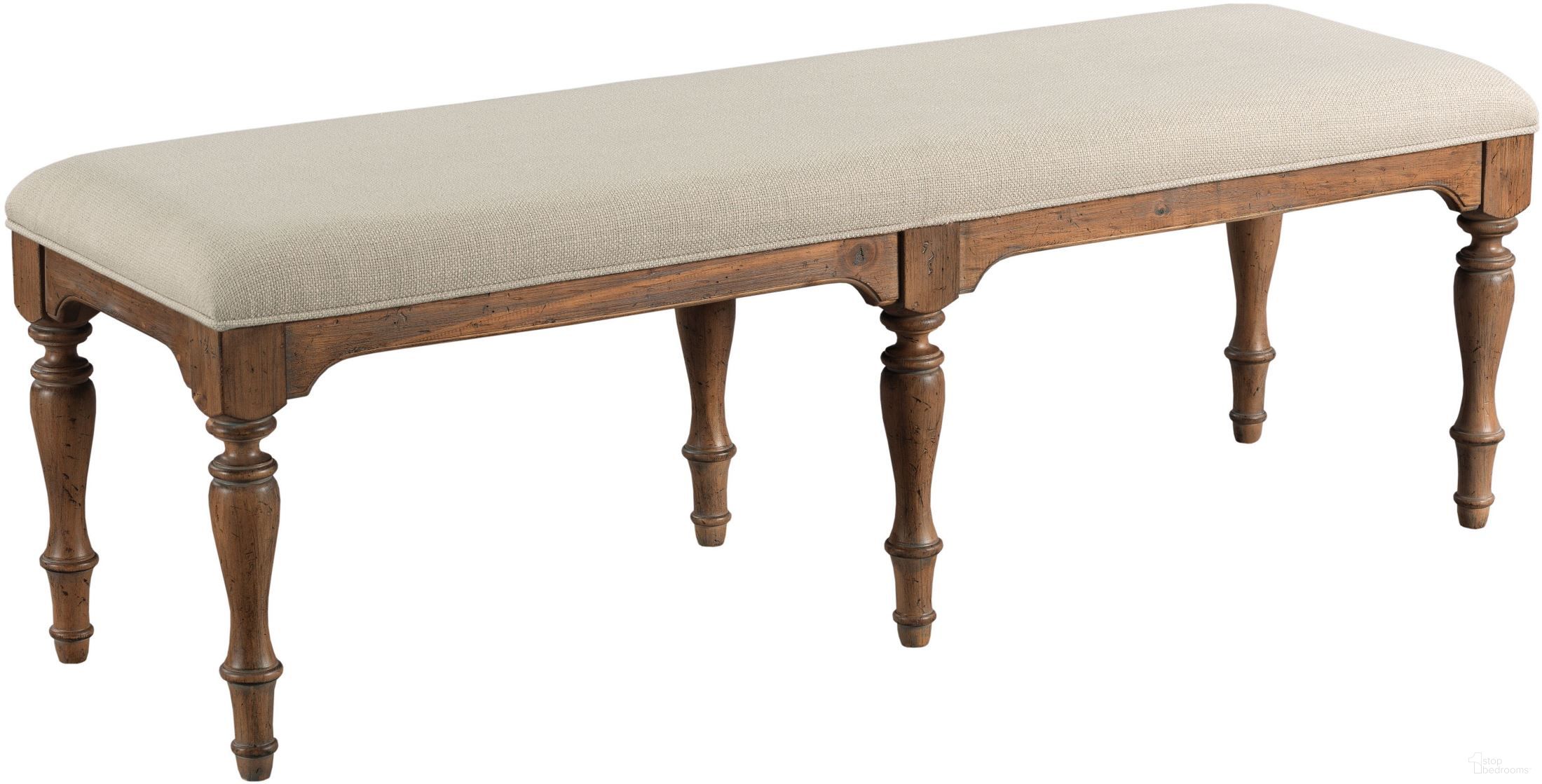 The appearance of Weatherford Heather Belmont Dining Bench designed by Kincaid in the modern / contemporary interior design. This brown piece of furniture was selected by 1StopBedrooms from Weatherford Collection to add a touch of cosiness and style into your home. Sku: 76-068. Material: Wood.