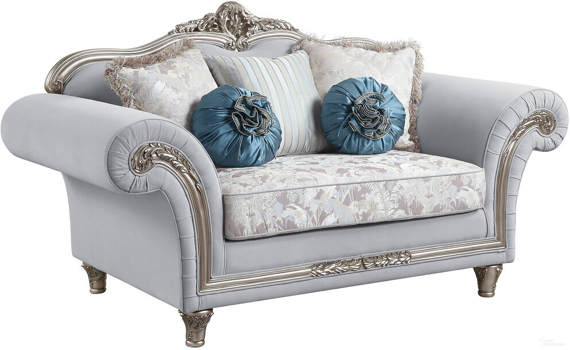 The appearance of 76 Inch Linen Loveseat and Toss Pillows In Light Gray and Platinum designed by Homeroots in the modern / contemporary interior design. This light gray and platinum piece of furniture was selected by 1StopBedrooms from to add a touch of cosiness and style into your home. Sku: 515726. Material: Linen.