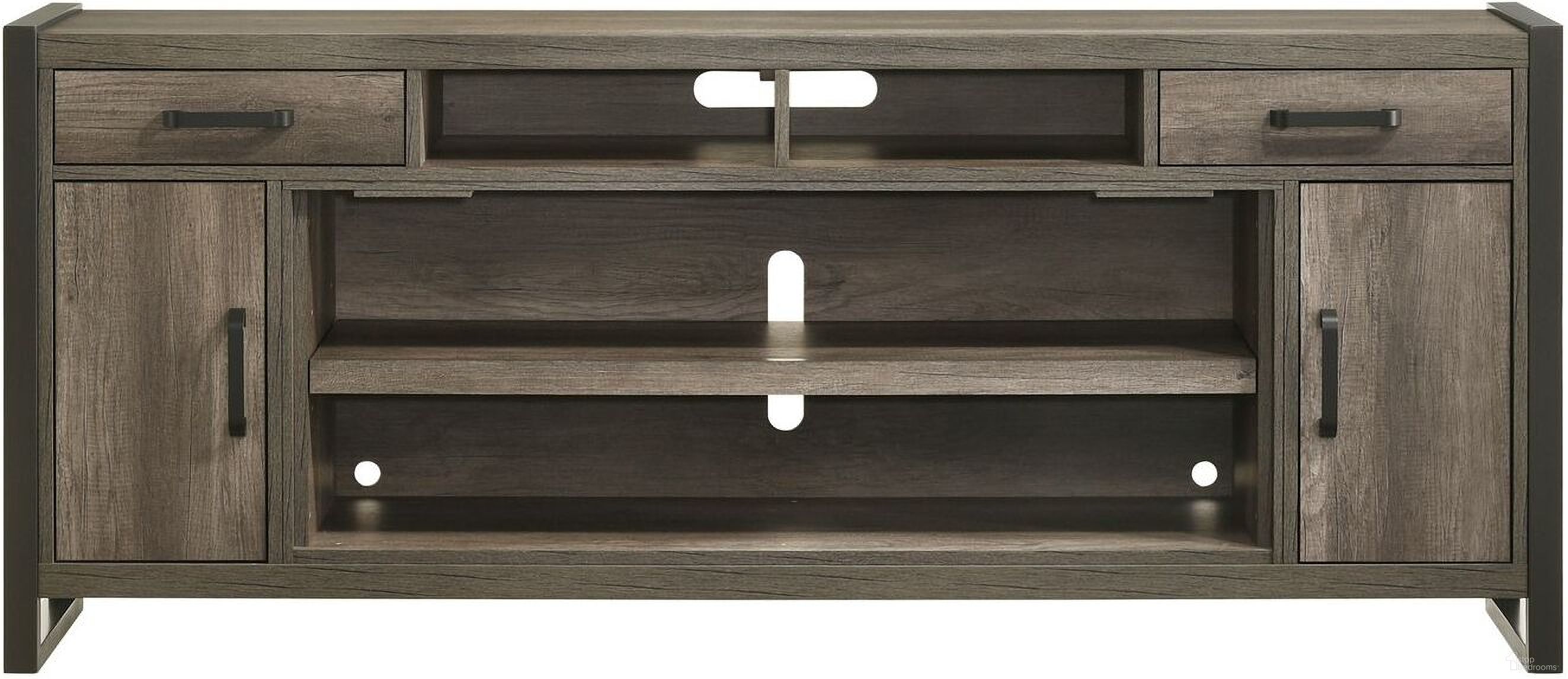 The appearance of 78 Inch Fireplace TV Console In Brown designed by Liberty in the transitional interior design. This brown piece of furniture  was selected by 1StopBedrooms from Fireplace Collection to add a touch of cosiness and style into your home. Sku: FIRE-686-TV78FTS. Material: Wood.