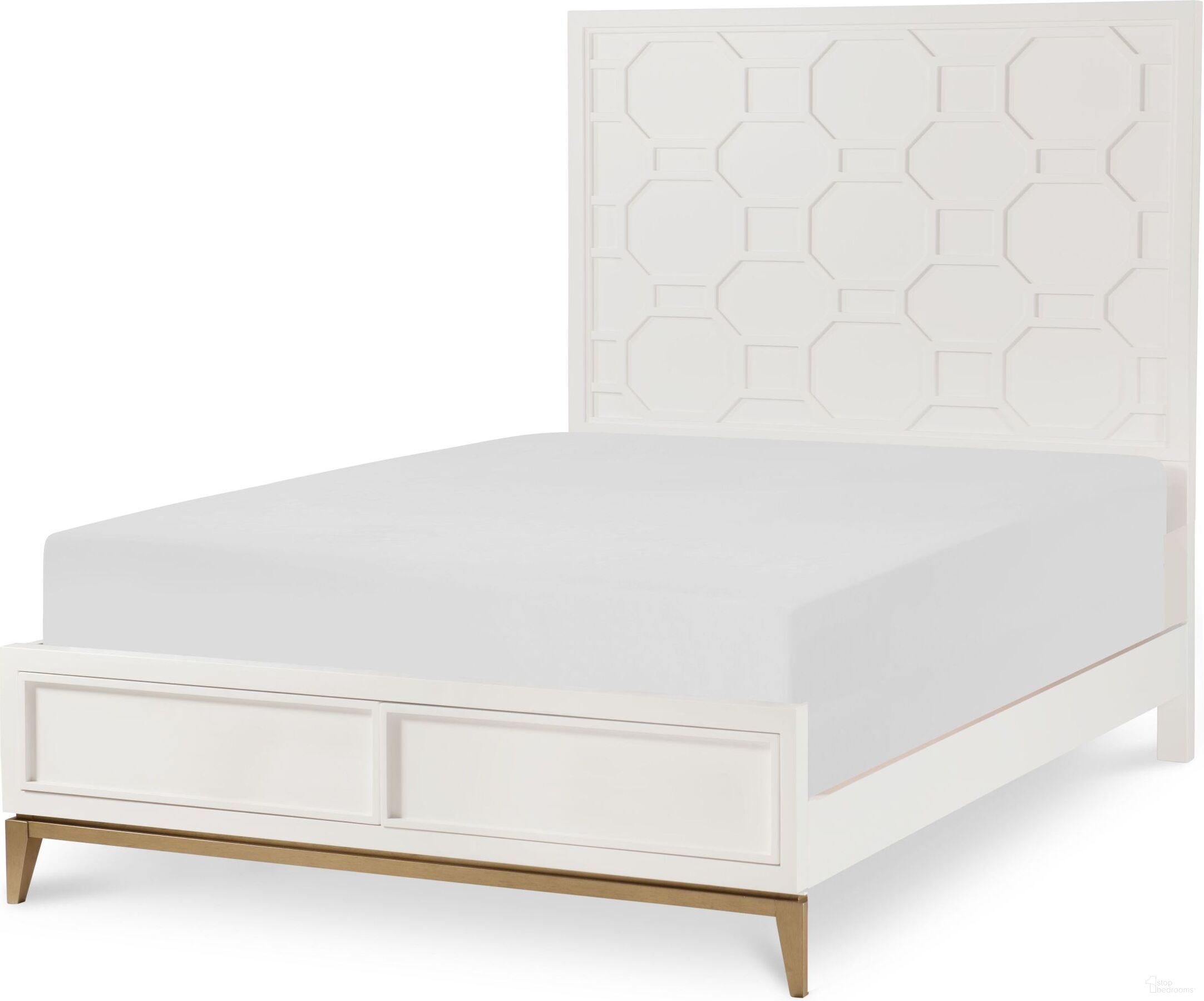 The appearance of Chelsea Full Panel Bed In White and Gold designed by Legacy Classic in the transitional interior design. This white piece of furniture was selected by 1StopBedrooms from Chelsea Collection to add a touch of cosiness and style into your home. Sku: N7810-4104;N7810-4114;N7810-4900. Bed Type: Panel Bed. Material: Wood. Bed Size: Full.