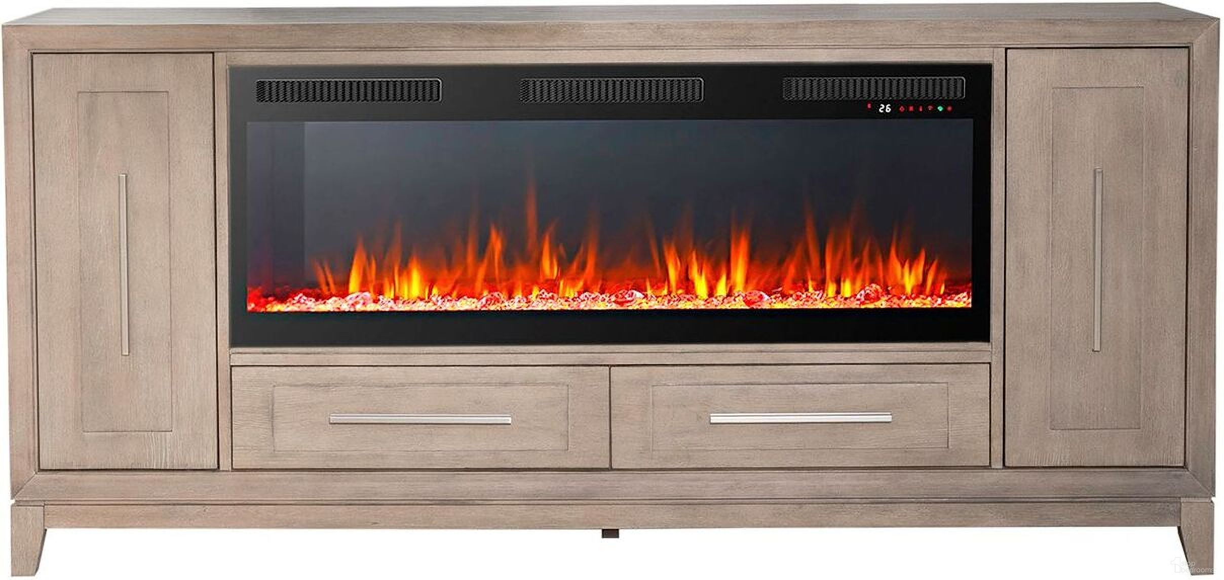 The appearance of 789 80 Inch Console with Fire FTS In Brown designed by Liberty in the transitional interior design. This brown piece of furniture was selected by 1StopBedrooms from Fireplace Collection to add a touch of cosiness and style into your home. Sku: FIRE-789-TV80FTS;50FIREBOX. Material: Wood.