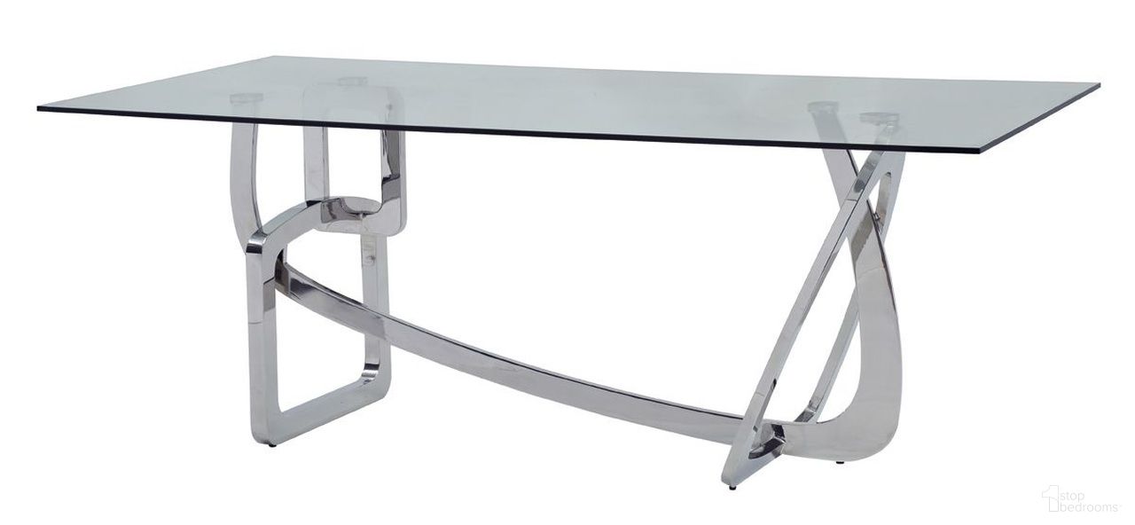 The appearance of 79 Inch Glass and Stainless Steel Trestle Base Dining Table In Clear and Silver designed by Homeroots in the modern / contemporary interior design. This clear/silver piece of furniture  was selected by 1StopBedrooms from  to add a touch of cosiness and style into your home. Sku: 284365. Table Base Style: Trestle. Material: Glass. Table Top Shape: Rectangular. Size: 39" x 79".