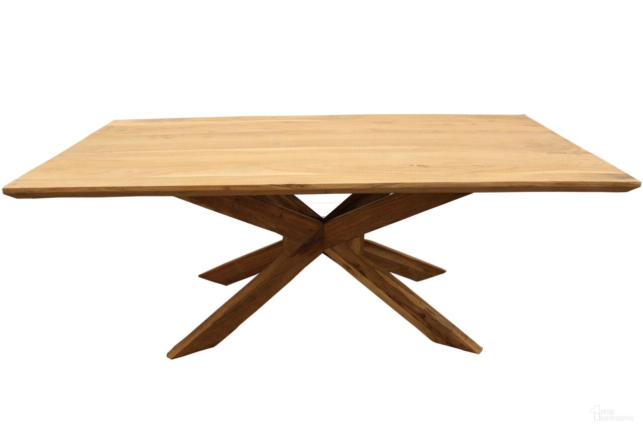 The appearance of 79 Inch Solid Wood Pedestal Base Dining Table In Natural designed by Homeroots in the transitional interior design. This natural piece of furniture  was selected by 1StopBedrooms from  to add a touch of cosiness and style into your home. Sku: 488687. Table Base Style: Pedestal. Table Top Shape: Rectangular. Size: 40" x 79". Material: Solid Wood.