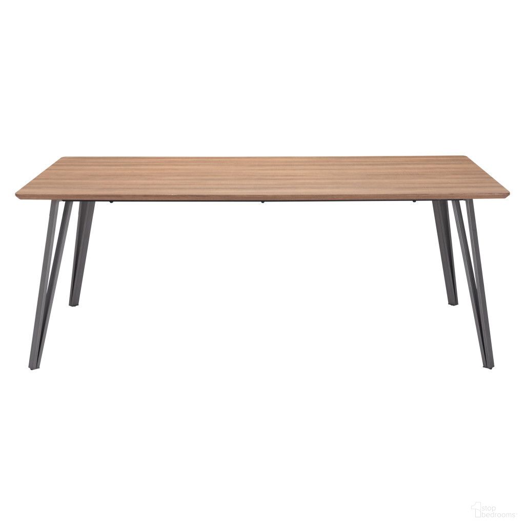 The appearance of 79 Inch Steel Dining Table In Wood Brown and Gray designed by Homeroots in the modern / contemporary interior design. This wood brown and gray piece of furniture  was selected by 1StopBedrooms from  to add a touch of cosiness and style into your home. Sku: 394611. Table Base Style: Legs. Material: Wood. Table Top Shape: Rectangular. Size: 29" x 78".