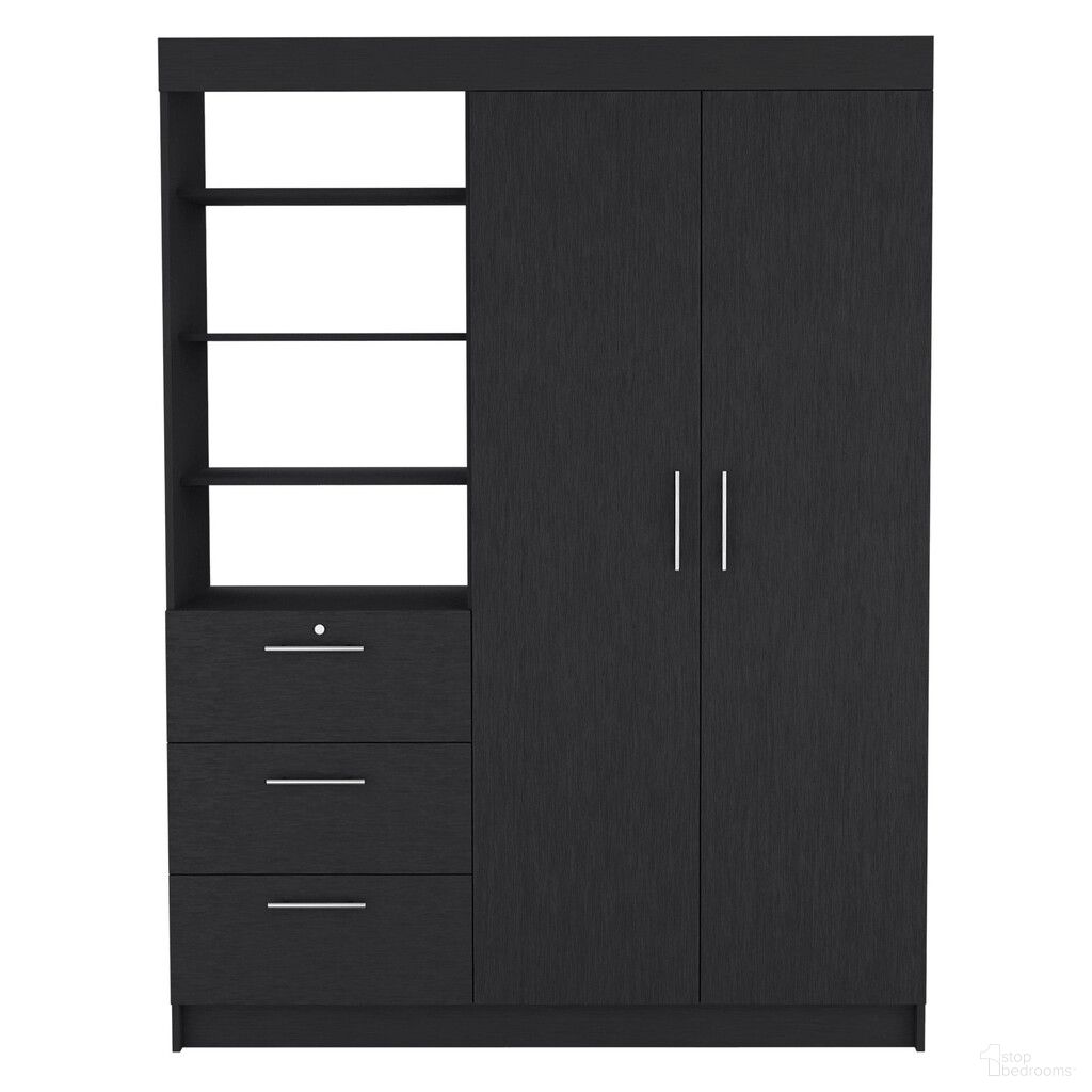 The appearance of 79 Inch Wood Two Door Three Drawer Combo Dresser In Black designed by Homeroots in the modern / contemporary interior design. This black piece of furniture was selected by 1StopBedrooms from to add a touch of cosiness and style into your home. Sku: 520131. Material: Wood.