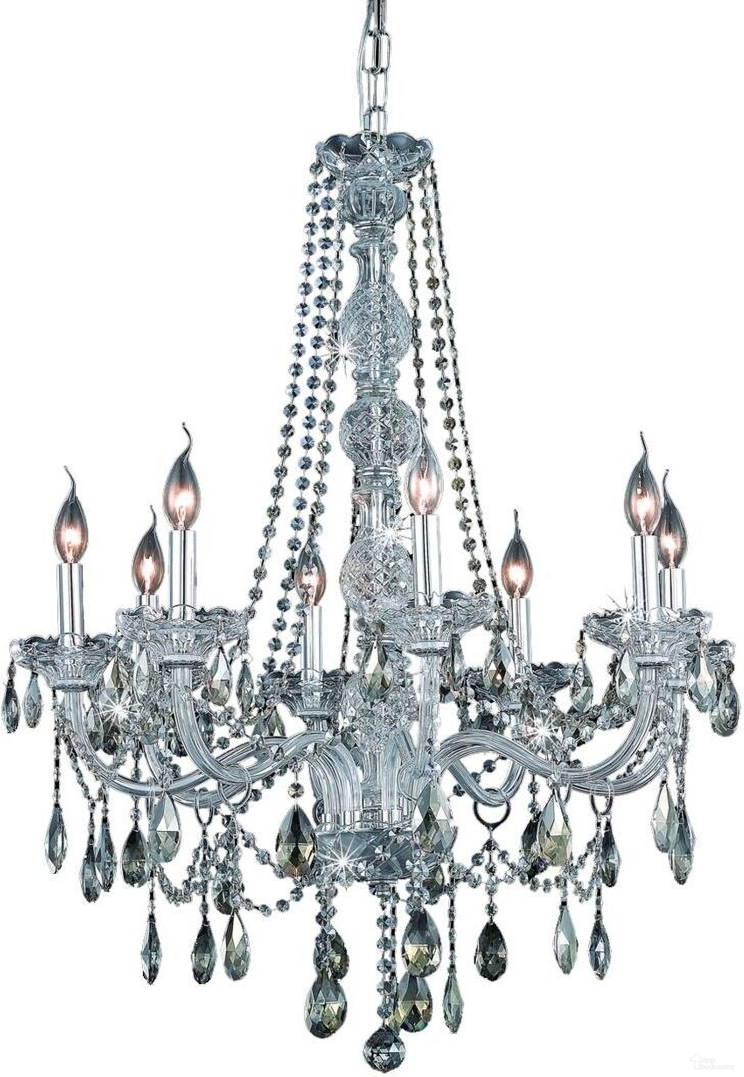 The appearance of 7958d28c GtRc Verona 28" Chrome 8 Light Chandelier With Golden Teak Royal Cut Crystal Trim designed by Elegant Lighting in the glam interior design. This gold teal piece of furniture was selected by 1StopBedrooms from Verona Collection to add a touch of cosiness and style into your home. Sku: 7958D28C-GT/RC. Material: Glass.