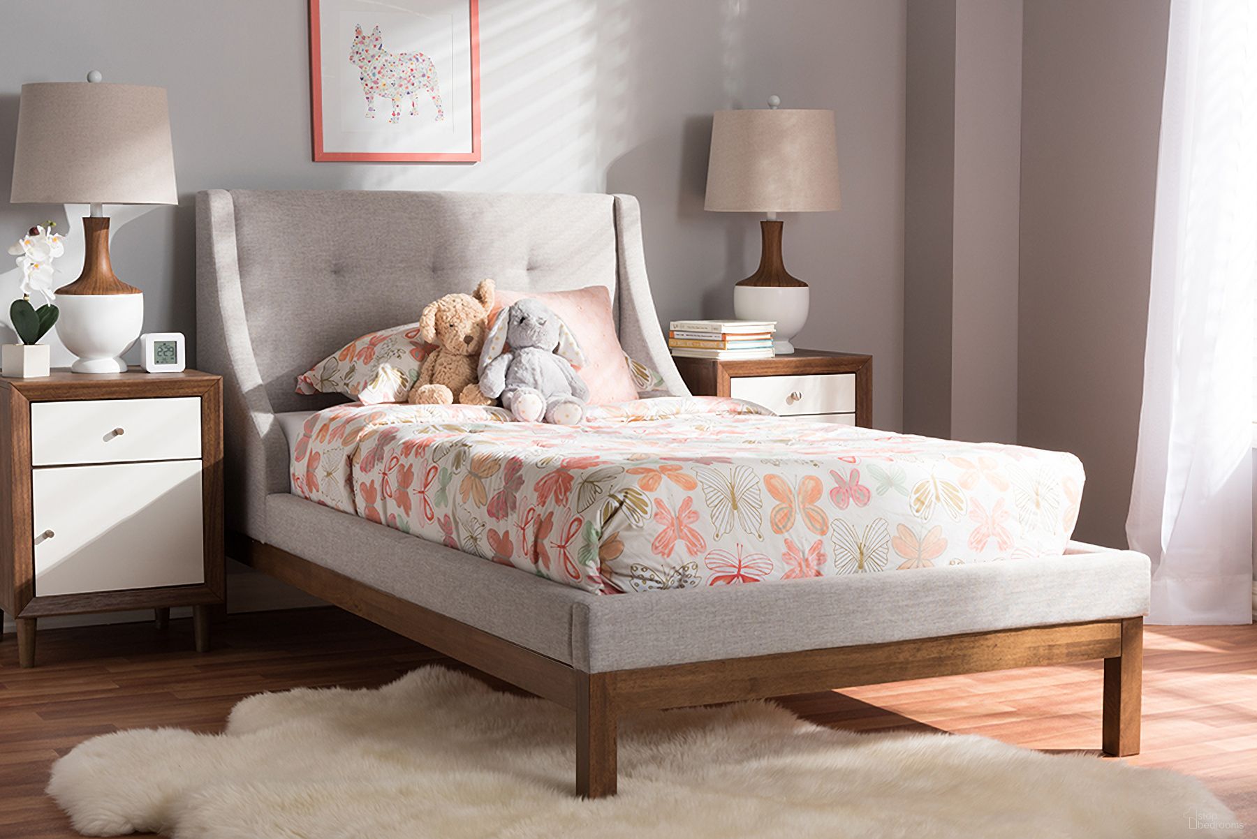 The appearance of Baxton Studio Louvain Modern And Contemporary Greyish Beige Fabric Upholstered Walnut-Finished Twin Sized Platform Bed designed by Baxton Studio in the modern / contemporary interior design. This beige piece of furniture was selected by 1StopBedrooms from Louvain Collection to add a touch of cosiness and style into your home. Sku: BBT6696-Greyish Beige-Twin. Bed Type: Platform Bed. Material: Polyester. Bed Size: Twin.