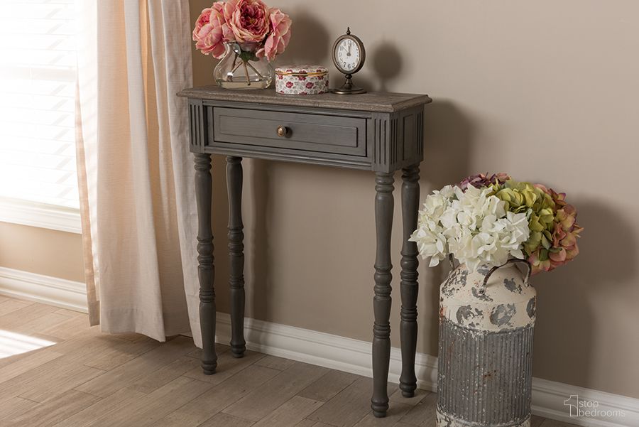 The appearance of Baxton Studio Noemie Country Cottage Farmhouse Brown Finished 1-Drawer Console Table designed by Baxton Studio in the country / farmhouse interior design. This brown piece of furniture was selected by 1StopBedrooms from Noemie Collection to add a touch of cosiness and style into your home. Sku: ROB11-Brown-ST. Material: Wood.