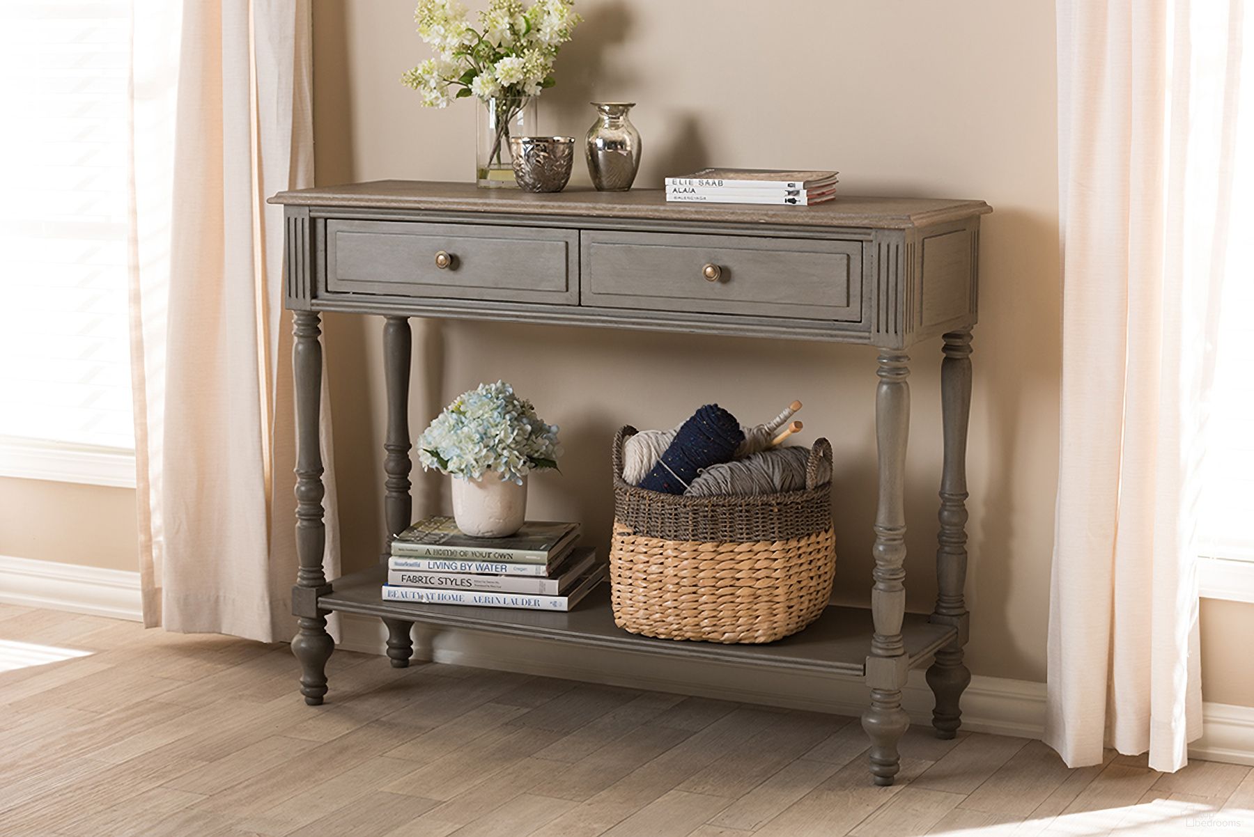 The appearance of Baxton Studio Noemie Country Cottage Farmhouse Brown Finished 2-Drawer Console Table designed by Baxton Studio in the country / farmhouse interior design. This brown piece of furniture was selected by 1StopBedrooms from Noemie Collection to add a touch of cosiness and style into your home. Sku: ROB10-Brown-ST. Material: Wood.