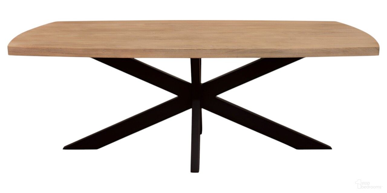 The appearance of 82 Inch Solid Wood and Iron Pedestal Base Dining Table In Black and Natural designed by Homeroots in the modern / contemporary interior design. This black and natural piece of furniture  was selected by 1StopBedrooms from  to add a touch of cosiness and style into your home. Sku: 563914. Table Base Style: Pedestal. Material: Wood. Table Top Shape: Rectangular. Size: 40" x 82".