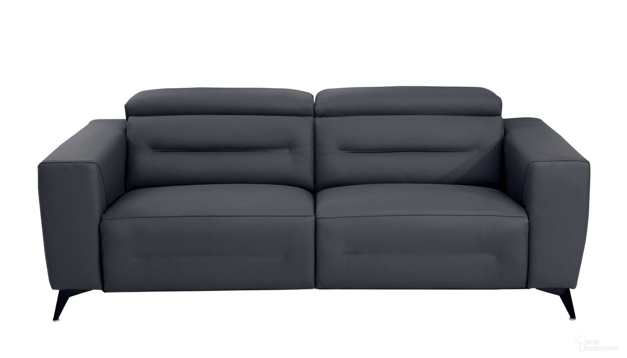 The appearance of 83 Inch Italian Leather USB Reclining Sofa with Black Legs In Gray designed by Homeroots in the modern / contemporary interior design. This gray piece of furniture was selected by 1StopBedrooms from to add a touch of cosiness and style into your home. Sku: 482209. Material: Genuine Leather.