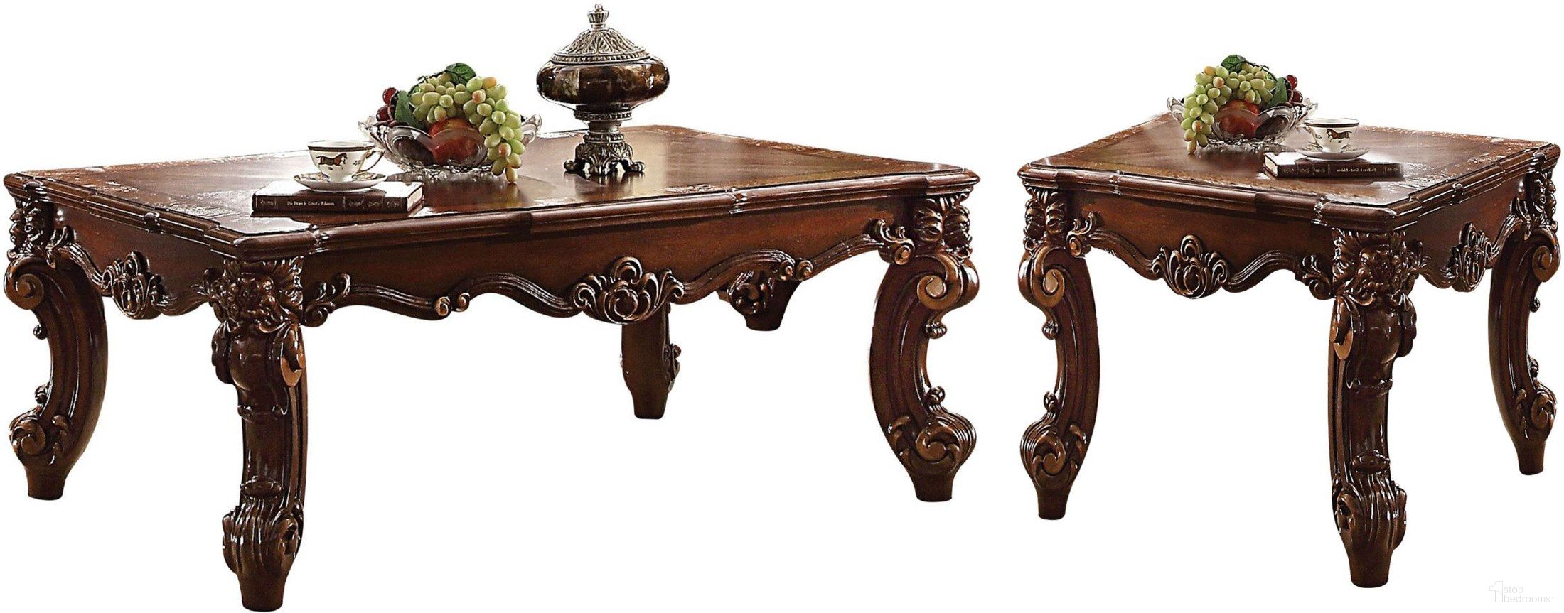 The appearance of Vendome II Cherry Occasional Table Set designed by ACME in the rustic / southwestern interior design. This brown piece of furniture was selected by 1StopBedrooms from Vendome Ii Collection to add a touch of cosiness and style into your home. Sku: 83130;83131. Material: Wood.