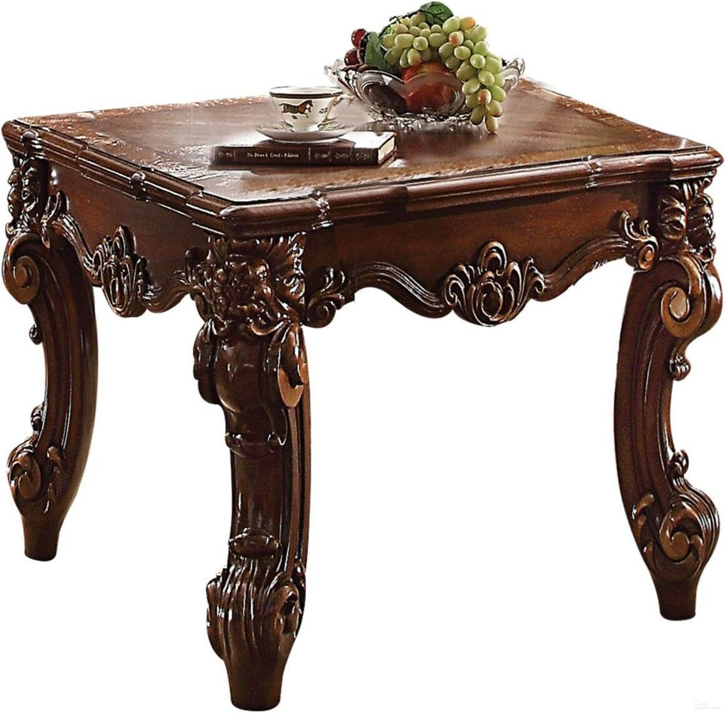 The appearance of Vendome Ii Cherry End Table designed by ACME in the rustic / southwestern interior design. This brown piece of furniture was selected by 1StopBedrooms from Vendome Ii Collection to add a touch of cosiness and style into your home. Sku: 83131. Material: Wood.