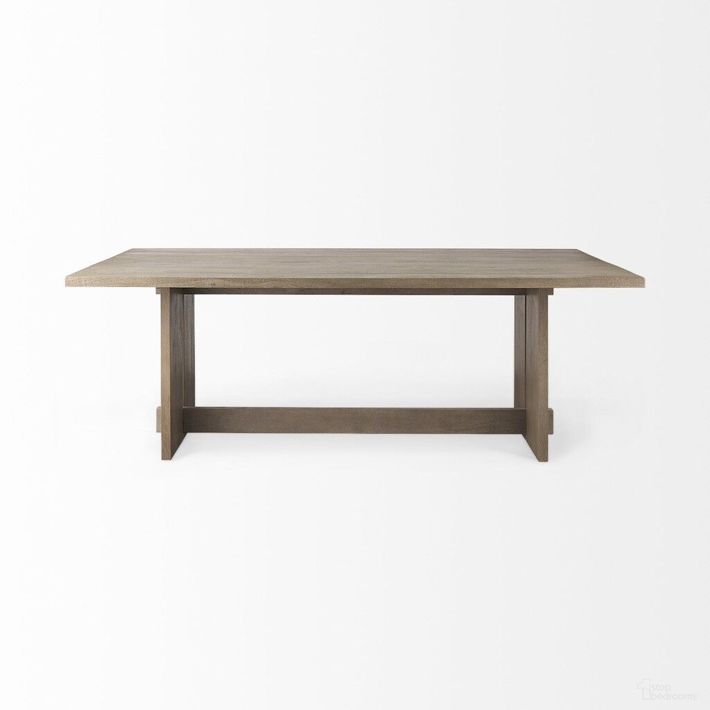 The appearance of 84 Inch Dining Table In Taupe designed by Homeroots in the modern / contemporary interior design. This taupe piece of furniture  was selected by 1StopBedrooms from  to add a touch of cosiness and style into your home. Sku: 397608. Table Base Style: Trestle. Table Top Shape: Rectangular. Size: 42" x 84".