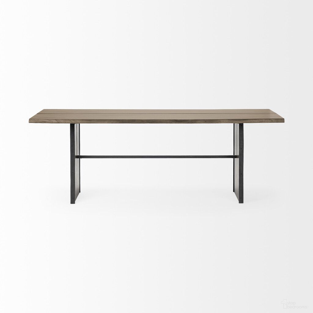 The appearance of 84 Inch Solid Wood Sled Base Dining Table In Brown designed by Homeroots in the modern / contemporary interior design. This brown piece of furniture  was selected by 1StopBedrooms from  to add a touch of cosiness and style into your home. Sku: 380468. Table Base Style: Trestle. Table Top Shape: Rectangular. Size: 38" x 84". Material: Solid Wood.