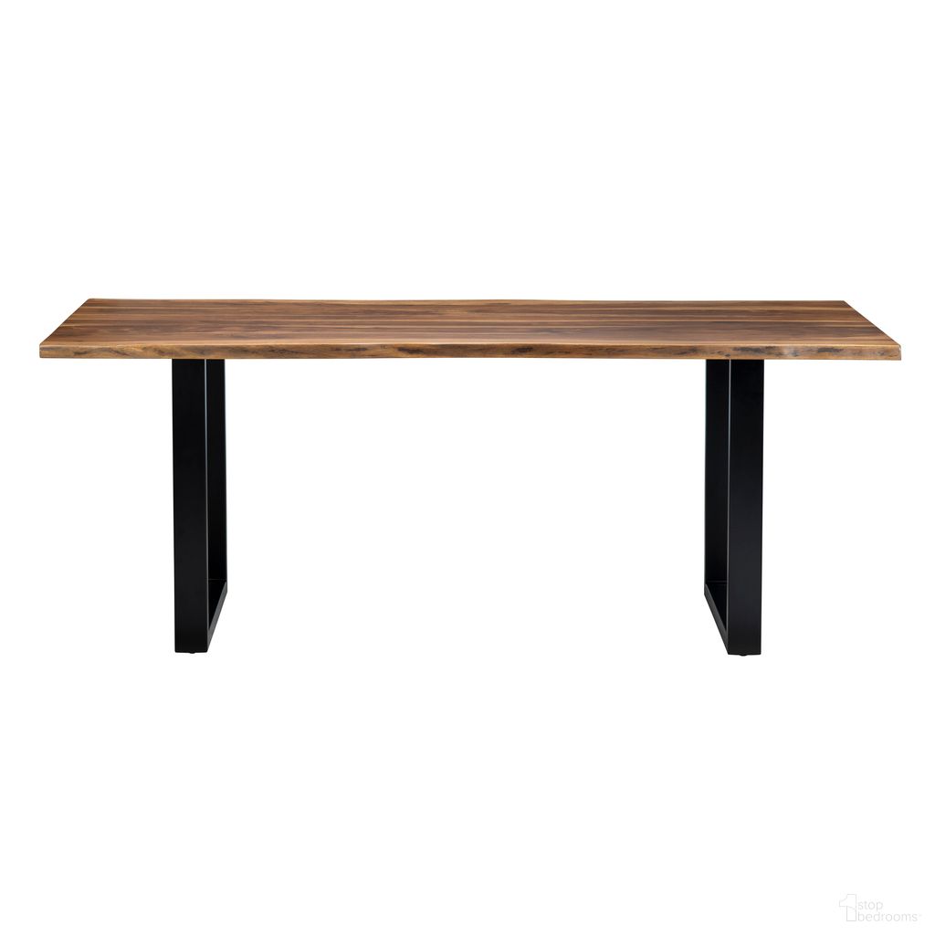 The appearance of 86 Inch Solid Sheesham and Iron Dining Table In Brown and Black designed by Crestview Collection in the rustic / southwestern interior design. This brown/black piece of furniture  was selected by 1StopBedrooms from  to add a touch of cosiness and style into your home. Sku: CVFNRD110. Table Base Style: Double Pedestal. Table Top Shape: Rectangular. Size: 40" x 86". Material: Solid Wood.