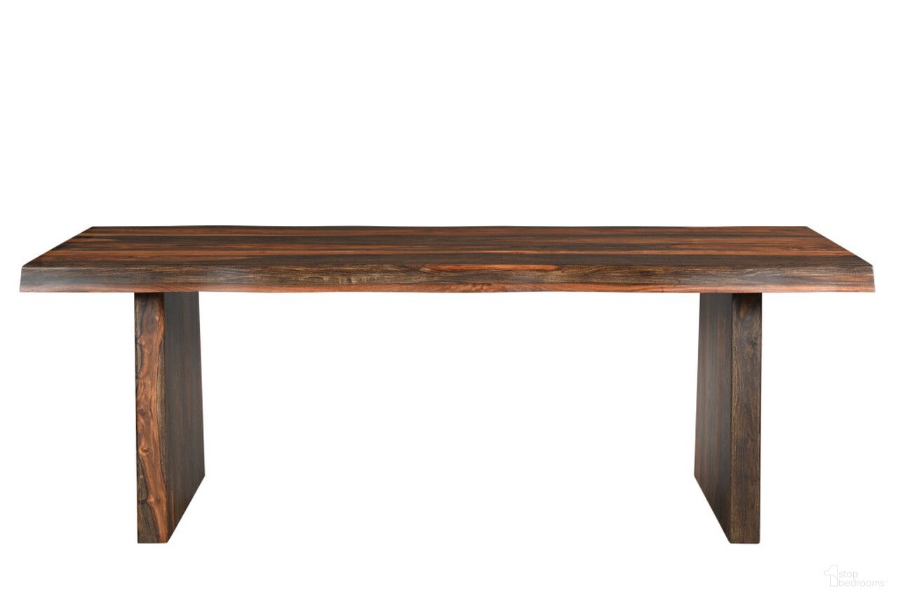 86 Inch Solid Wood Dining Table In Dark Brown