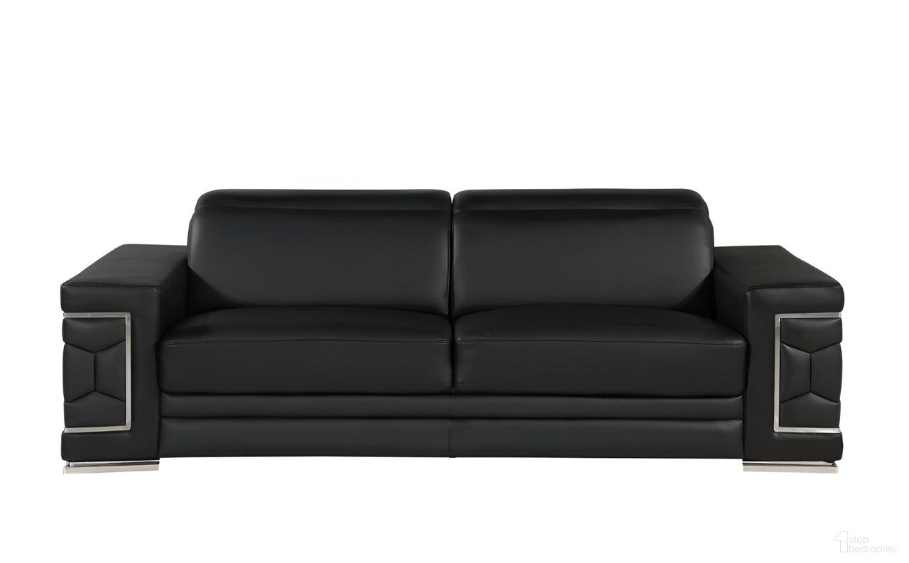 The appearance of 89 Inch Leather Sofa with Silver Legs In Black designed by Homeroots in the modern / contemporary interior design. This black piece of furniture  was selected by 1StopBedrooms from  to add a touch of cosiness and style into your home. Sku: 548984. Material: Genuine Leather.