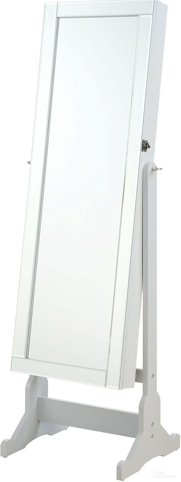 The appearance of Yvonne Storage Jewelry Cheval Mirror Grey designed by Coaster in the modern / contemporary interior design. This dove grey piece of furniture  was selected by 1StopBedrooms from Yvonne Collection to add a touch of cosiness and style into your home. Sku: 901866. Material: Wood.
