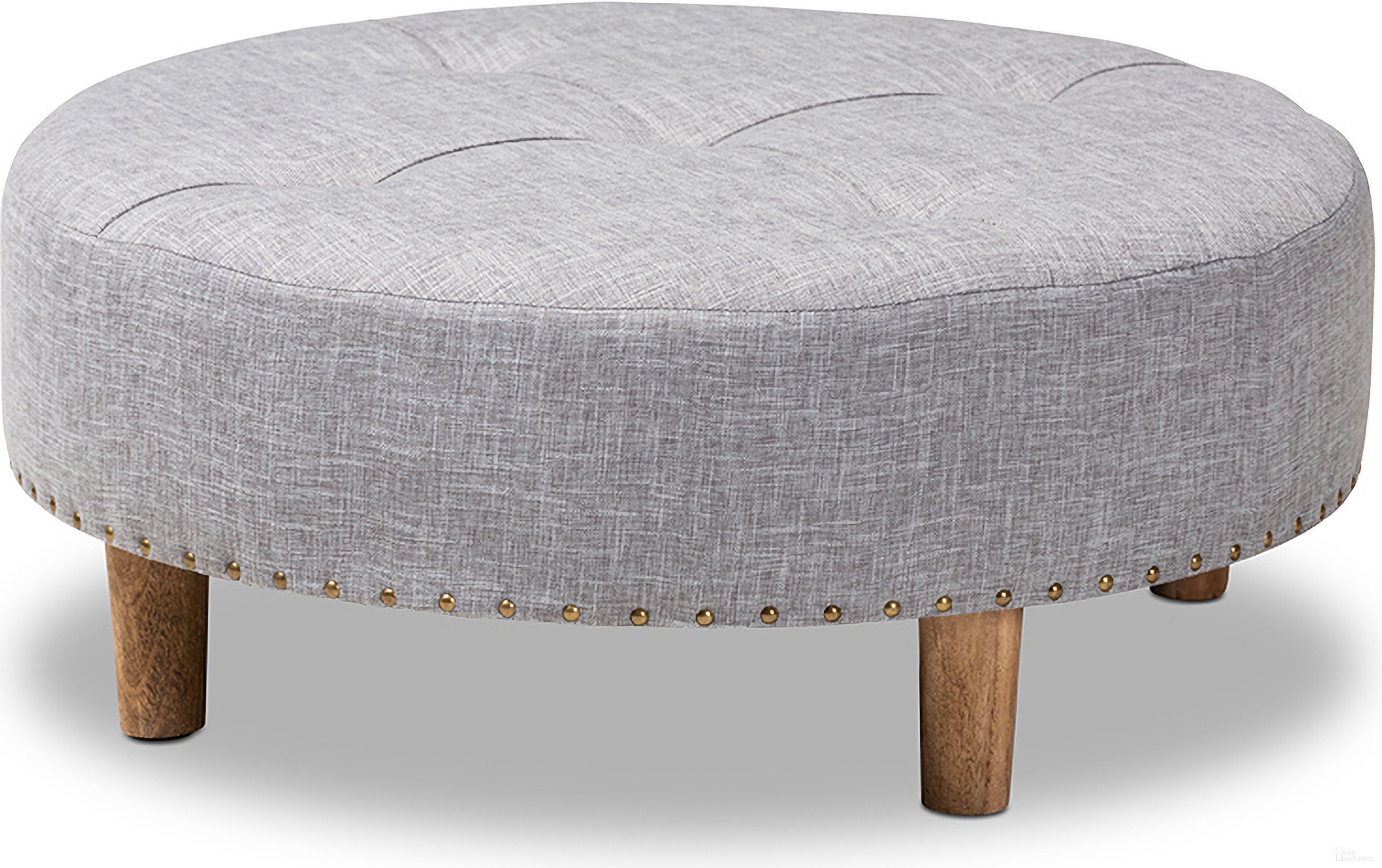 The appearance of Baxton Studio Vinet Modern And Contemporary Light Gray Fabric Upholstered Natural Wood Cocktail Ottoman designed by Baxton Studio in the modern / contemporary interior design. This gray piece of furniture was selected by 1StopBedrooms from Vinet Collection to add a touch of cosiness and style into your home. Sku: JY17A200-Light Grey-Otto. Material: Polyester.
