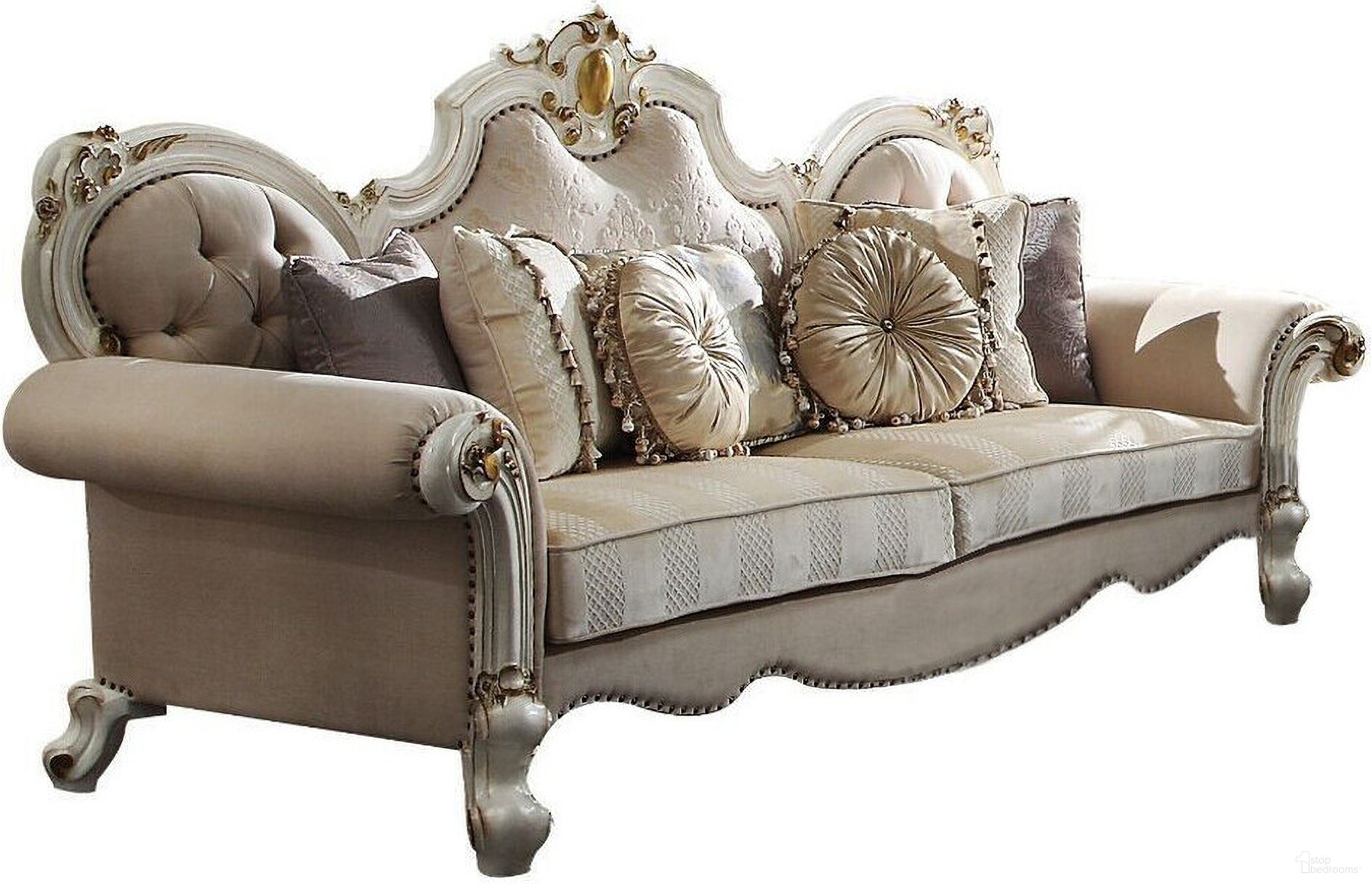The appearance of 93 Inch Velvet Sofa and Toss Pillows In Pearl designed by Homeroots in the modern / contemporary interior design. This pearl piece of furniture was selected by 1StopBedrooms from to add a touch of cosiness and style into your home. Sku: 491009. Material: Velvet.