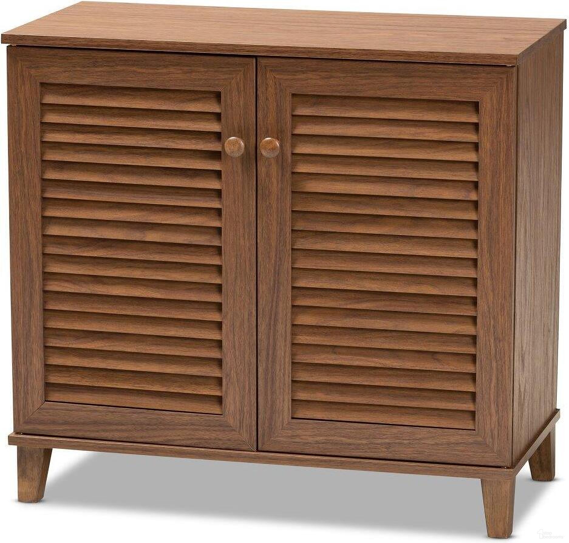 The appearance of Baxton Studio Coolidge Modern and Contemporary Walnut Finished 4-Shelf Wood Shoe Storage Cabinet designed by Baxton Studio in the modern / contemporary interior design. This walnut piece of furniture  was selected by 1StopBedrooms from Coolidge Collection to add a touch of cosiness and style into your home. Sku: FP-01LV-Walnut. Material: Wood.