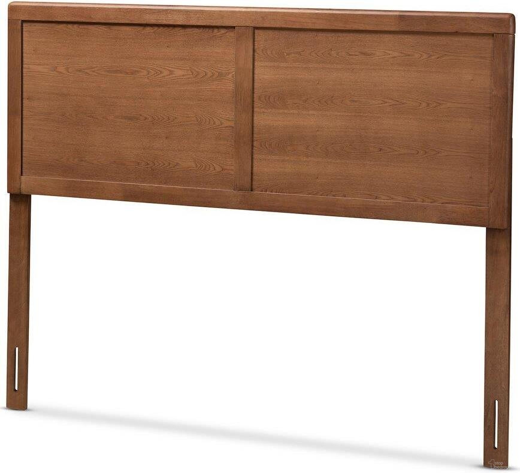 The appearance of Baxton Studio Raya Mid-Century Modern Walnut Brown Finished Wood Queen Size Headboard designed by Baxton Studio in the transitional interior design. This ash walnut piece of furniture  was selected by 1StopBedrooms from Raya Collection to add a touch of cosiness and style into your home. Sku: MG97033-Ash Walnut-HB-Queen. Bed Size: Queen. Material: Rubberwood.