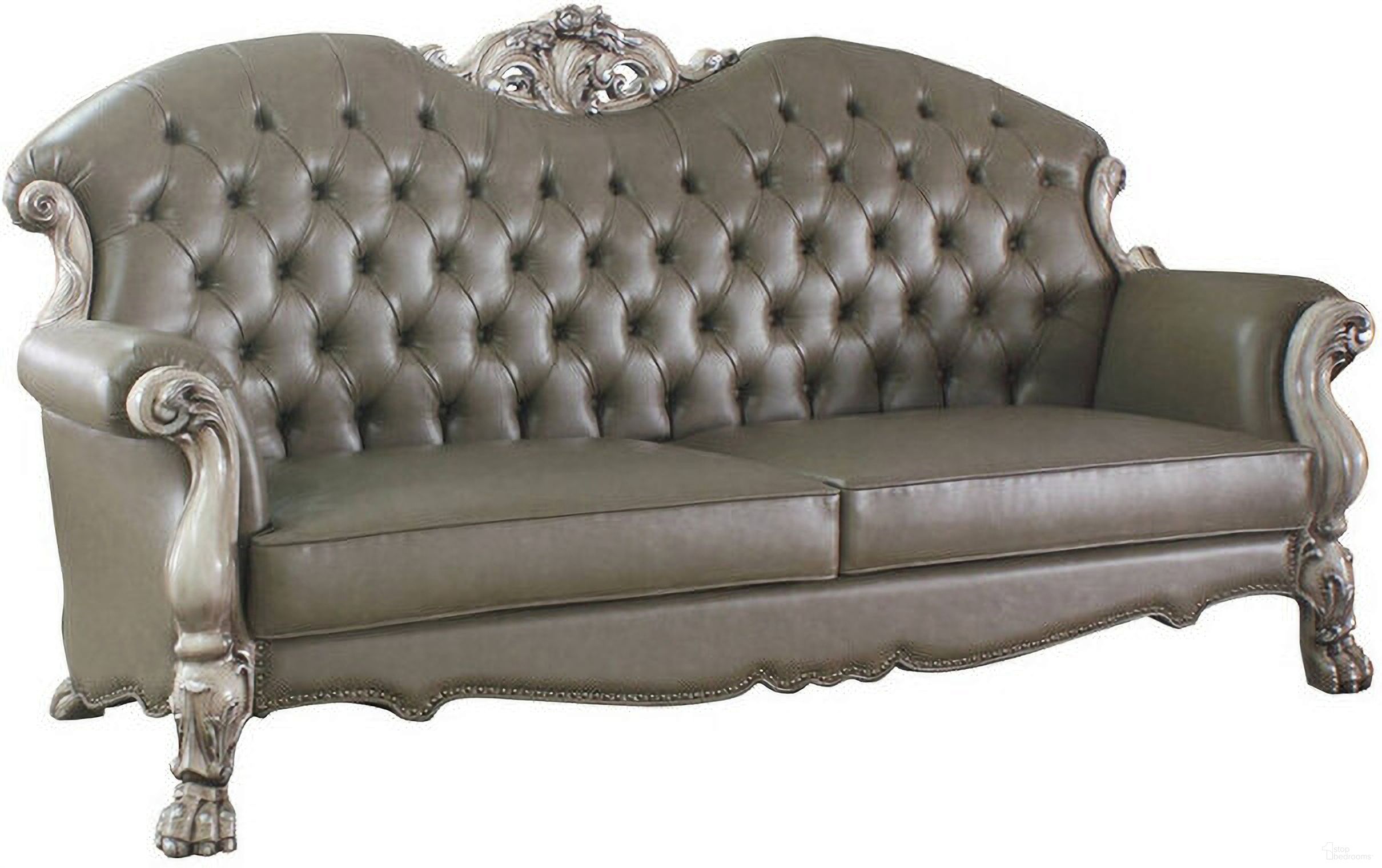 The appearance of 96 Inch Faux Leather Sofa and Toss Pillows with White Legs In Bone designed by Homeroots in the modern / contemporary interior design. This bone piece of furniture was selected by 1StopBedrooms from to add a touch of cosiness and style into your home. Sku: 491334. Material: Faux Leather.