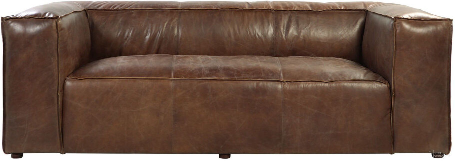 The appearance of 98 Inch Top Grain Leather Sofa with Black Legs In Brown designed by Homeroots in the modern / contemporary interior design. This brown piece of furniture was selected by 1StopBedrooms from to add a touch of cosiness and style into your home. Sku: 490999. Material: Genuine Leather.