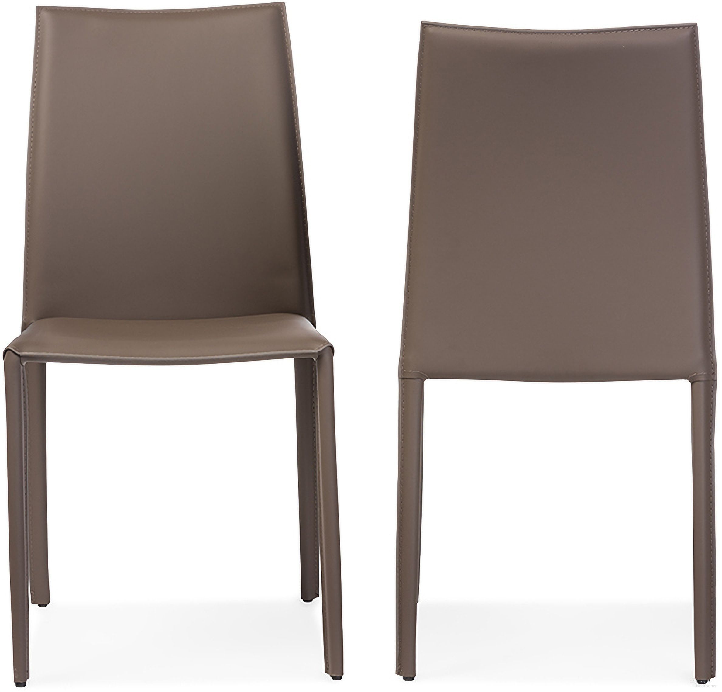 Baxton Studio Rockford Modern And Contemporary Taupe Bonded Leather Upholstered Dining Chair (Set Of 2) ALC-1025-Taupe