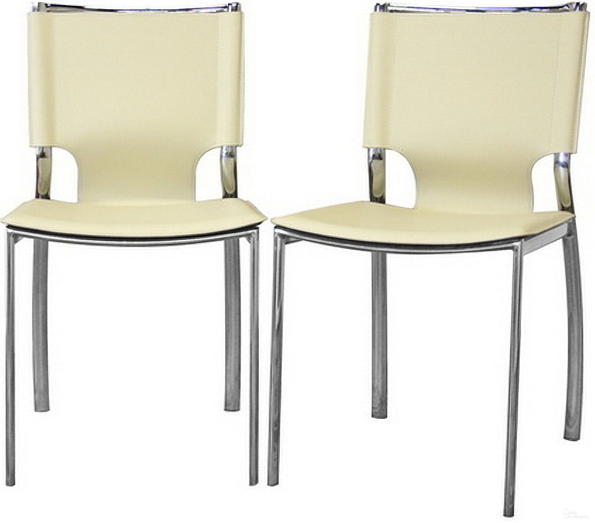 Baxton Studio Montclare Ivory Leather Modern Dining Chair (Set Of 2)