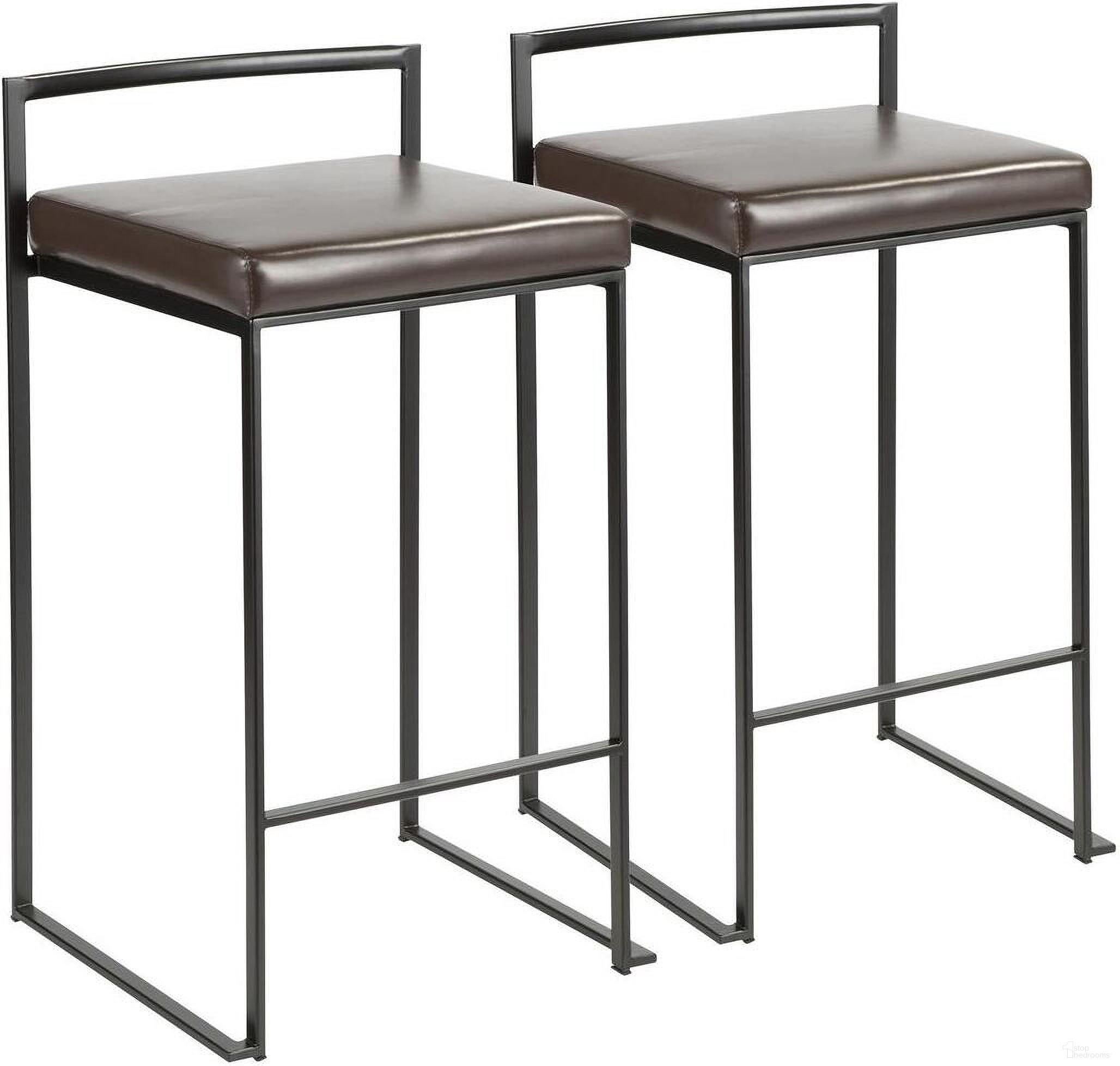 The appearance of Fuji Black and Brown Counter Stool Set of 2 designed by Lumisource in the modern / contemporary interior design. This brown piece of furniture was selected by 1StopBedrooms from Fuji Collection to add a touch of cosiness and style into your home. Sku: B26-FUJI BK+BN2. Material: Metal.