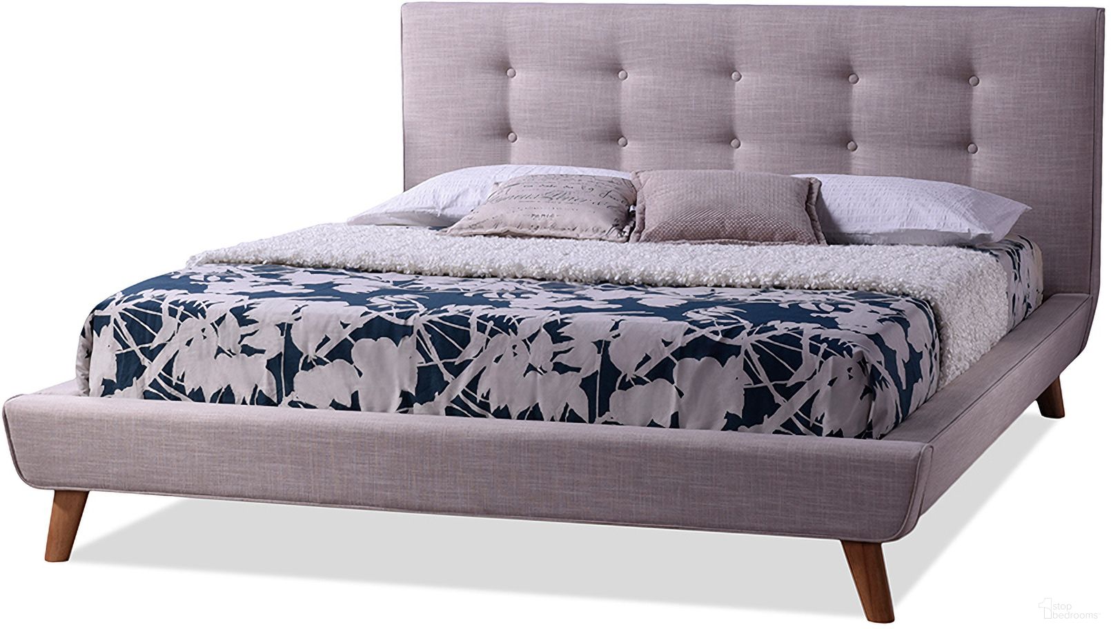 The appearance of Baxton Studio Jonesy Scandinavian Style Mid-Century Beige Fabric Upholstered Queen Size Platform Bed designed by Baxton Studio in the transitional interior design. This beige piece of furniture was selected by 1StopBedrooms from Jonesy Collection to add a touch of cosiness and style into your home. Sku: BBT6537-Queen-Beige. Bed Type: Platform Bed. Material: Fabric. Bed Size: Queen.