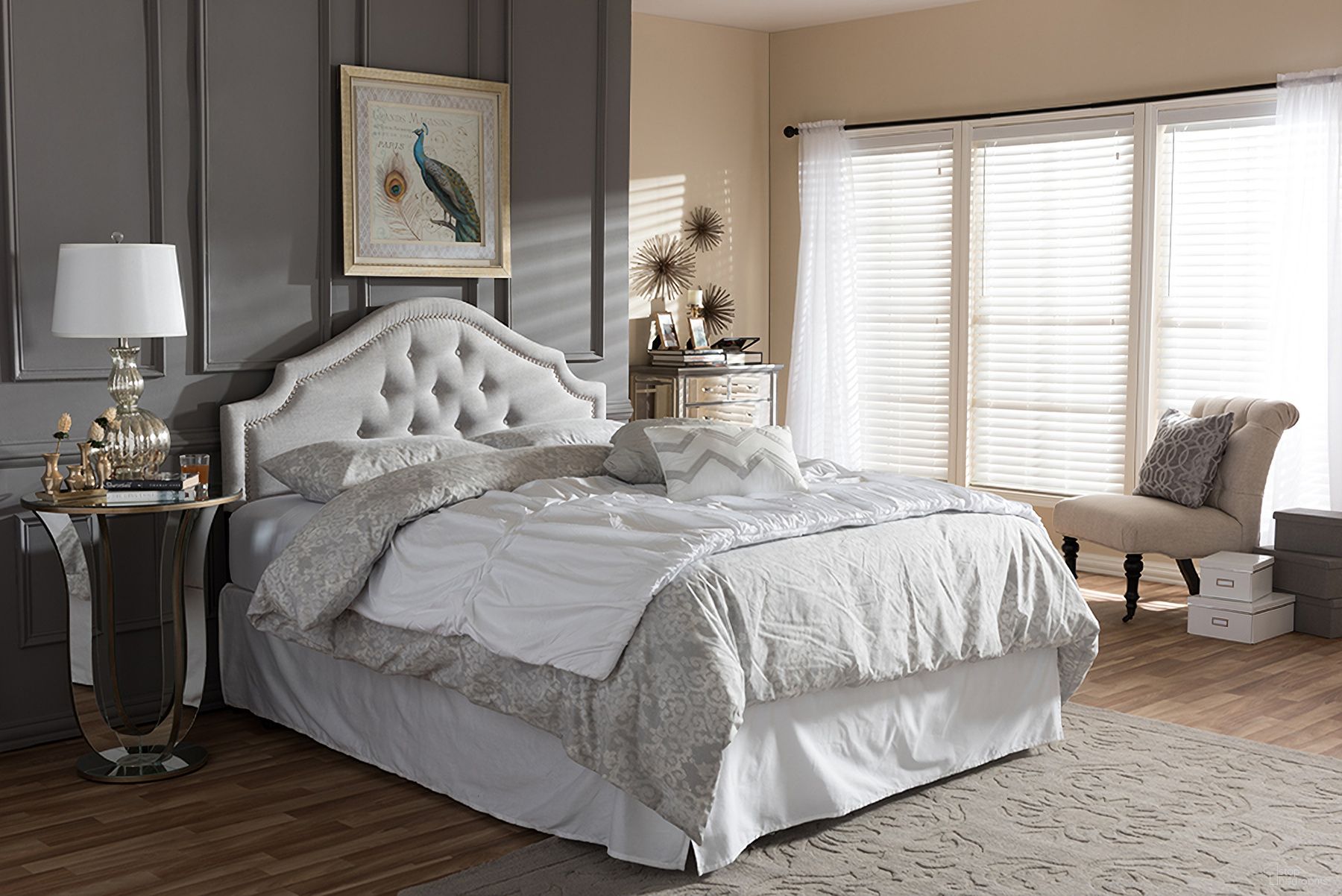 The appearance of Baxton Studio Cora Modern And Contemporary Grayish Beige Fabric Upholstered Queen Size Headboard designed by Baxton Studio in the modern / contemporary interior design. This beige piece of furniture  was selected by 1StopBedrooms from Cora Collection to add a touch of cosiness and style into your home. Sku: BBT6564-Greyish Beige-Queen HB. Material: Fabric. Bed Size: Queen.