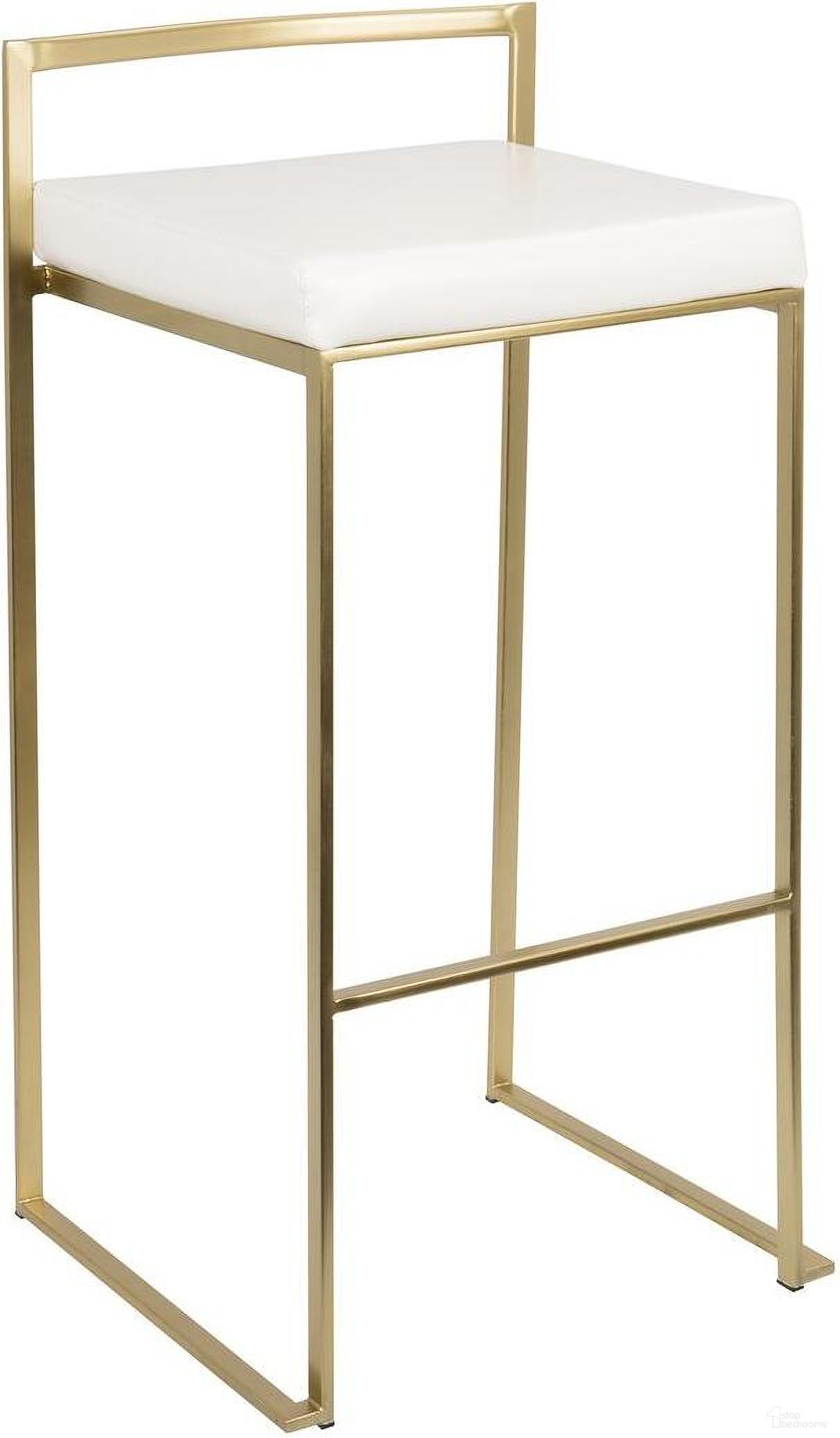 The appearance of Fuji Gold And White Bar Stool Set of 2 designed by Lumisource in the modern / contemporary interior design. This white and gold piece of furniture was selected by 1StopBedrooms from Fuji Collection to add a touch of cosiness and style into your home. Sku: BS-FUJI AU+W2. Material: Metal.