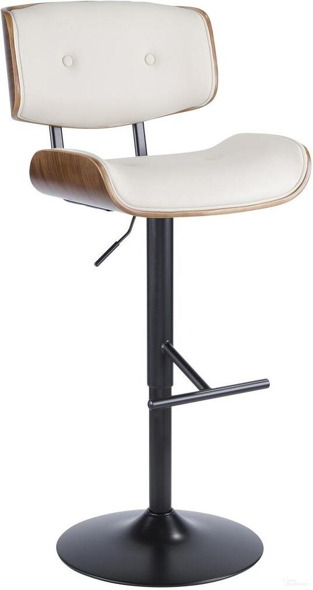The appearance of Lombardi Walnut And Cream Adjustable Barstool designed by Lumisource in the modern / contemporary interior design. This cream piece of furniture was selected by 1StopBedrooms from Lombardi Collection to add a touch of cosiness and style into your home. Sku: BS-JY-LMB WL+CR. Material: Metal.