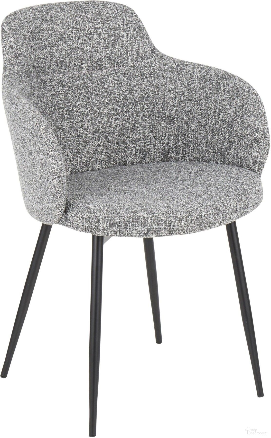 The appearance of Boyne Chair in Black Metal and Grey Noise Fabric designed by Lumisource in the industrial interior design. This black piece of furniture was selected by 1StopBedrooms from Boyne Collection to add a touch of cosiness and style into your home. Sku: CH-BOYNE BKDGY. Material: Fabric. Chair Type: Arm Chair.