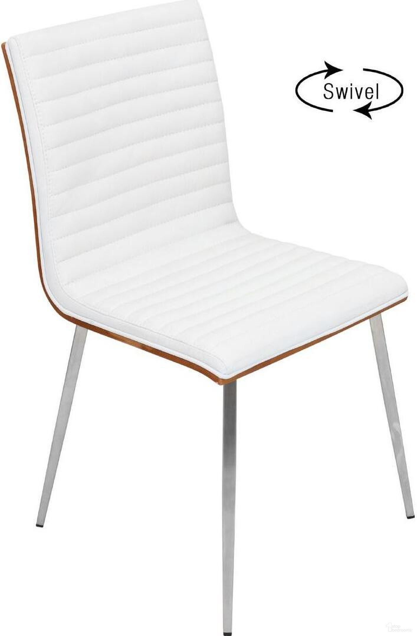 The appearance of Mason Walnut And Off White Swivel Chair Set of 2 designed by Lumisource in the modern / contemporary interior design. This white piece of furniture was selected by 1StopBedrooms from Mason Collection to add a touch of cosiness and style into your home. Sku: CH-MSNSWV WL+W2. Material: Metal. Chair Type: Side Chair.