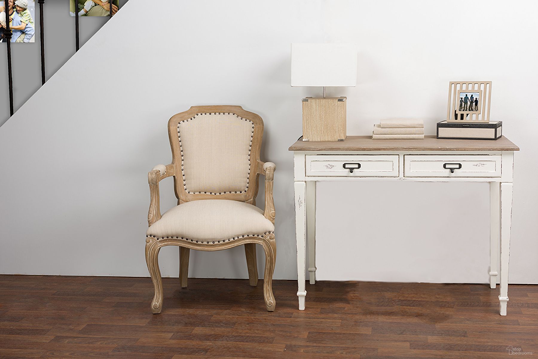 The appearance of Baxton Studio Dauphine Traditional French Accent Writing Desk designed by Baxton Studio in the traditional interior design. This white piece of furniture was selected by 1StopBedrooms from Dauphine Collection to add a touch of cosiness and style into your home. Sku: CHR4VM/M B-CA. Material: Wood.