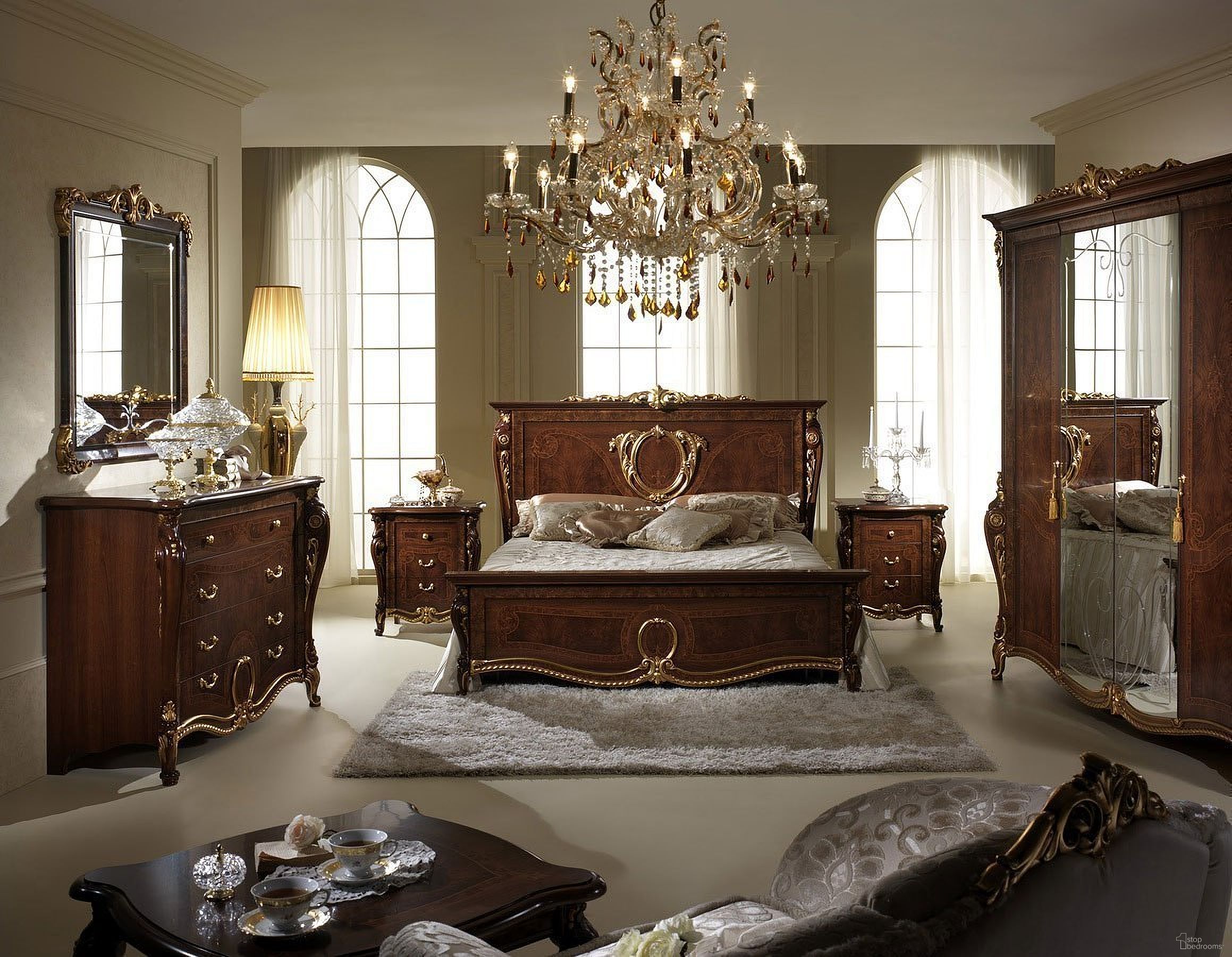 The appearance of Donatello Panel Bedroom Set designed by ESF in the traditional interior design. This walnut piece of furniture was selected by 1StopBedrooms from Donatello Collection to add a touch of cosiness and style into your home. Sku: DONATELLOBEDQ.S.;DONATELLON/S. Bed Type: Panel Bed. Material: Wood. Bed Size: Queen.