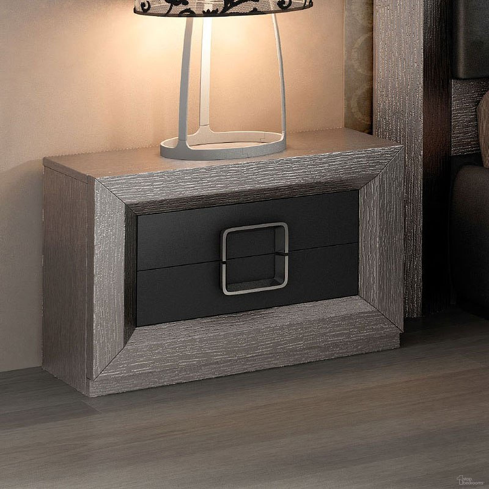 The appearance of Enzo Nightstand designed by ESF in the modern / contemporary interior design. This grey piece of furniture was selected by 1StopBedrooms from Enzo Collection to add a touch of cosiness and style into your home. Sku: ENZONS. Material: MDF.