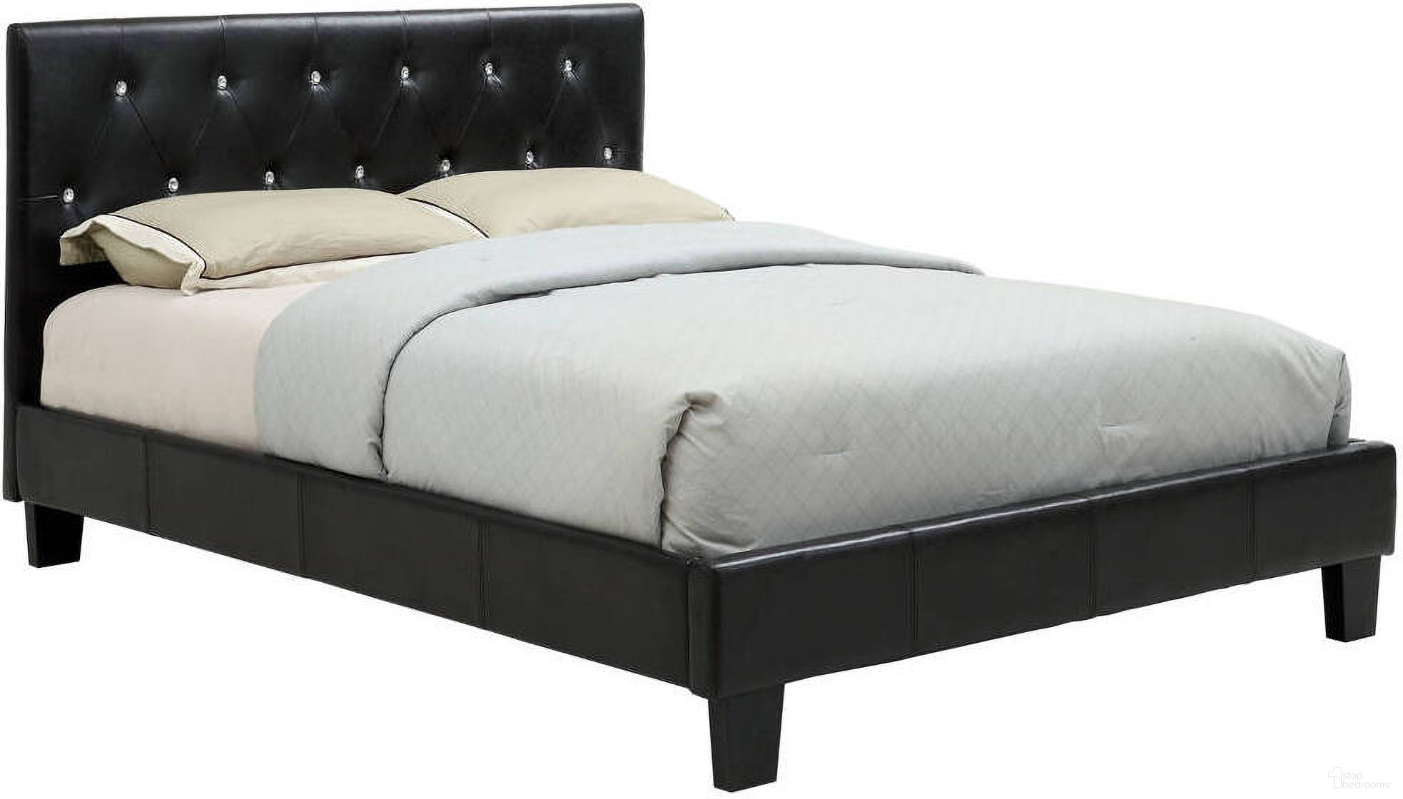The appearance of Furniture of America Velen Black King Bed designed by Furniture of America in the modern / contemporary interior design. This black piece of furniture was selected by 1StopBedrooms from Velen Collection to add a touch of cosiness and style into your home. Sku: CM7949BK-EK-HB;CM7949BK-EK-FBR. Bed Type: Platform Bed. Material: Leather. Bed Size: King.