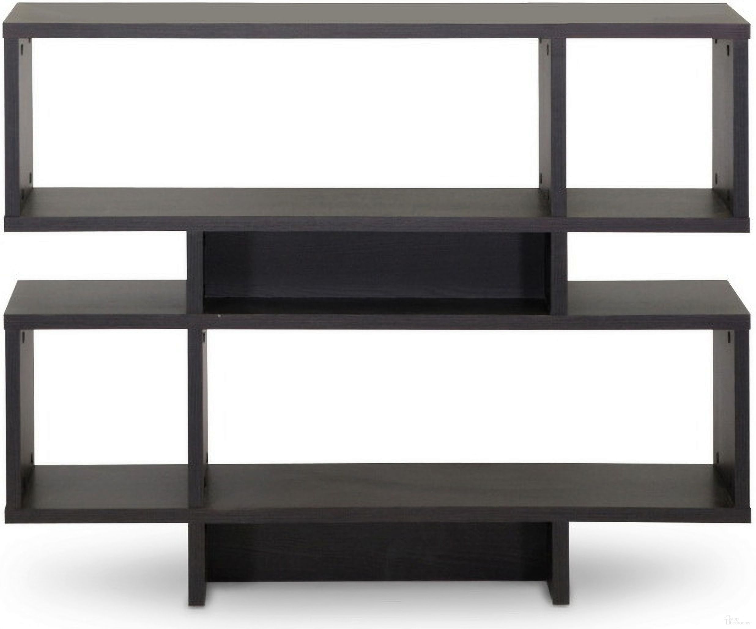 Baxton Studio Cassidy 4-Level Dark Brown Modern Bookshelf